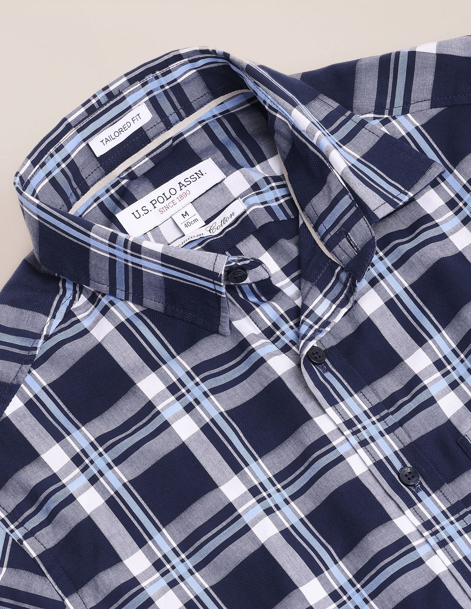 Tartan Check Oxford Shirt Navy - U.S. Polo Assn. India | Large