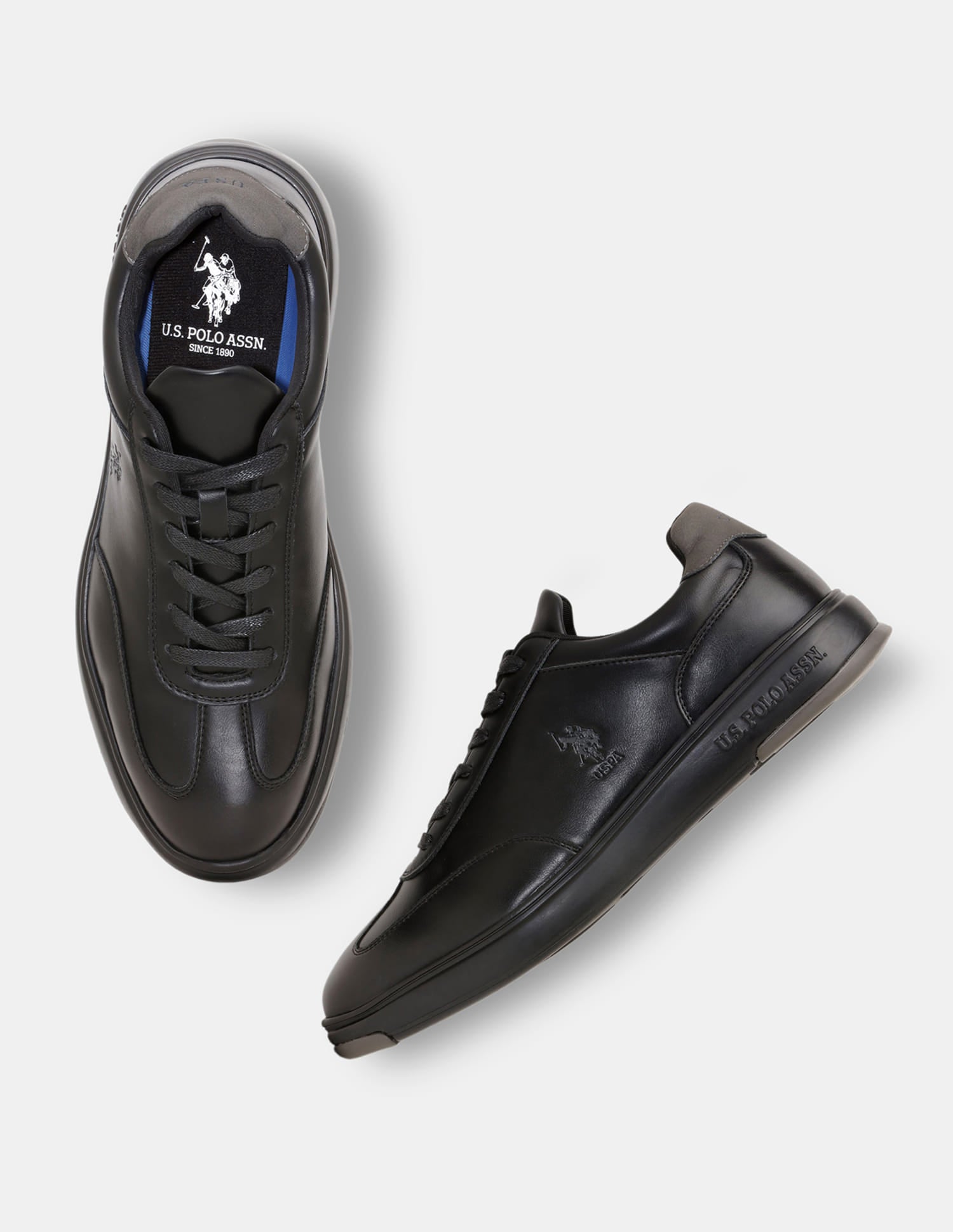 Round Toe Lace Ups Como 2.0 Sneakers Black - U.S. Polo Assn. India | Large