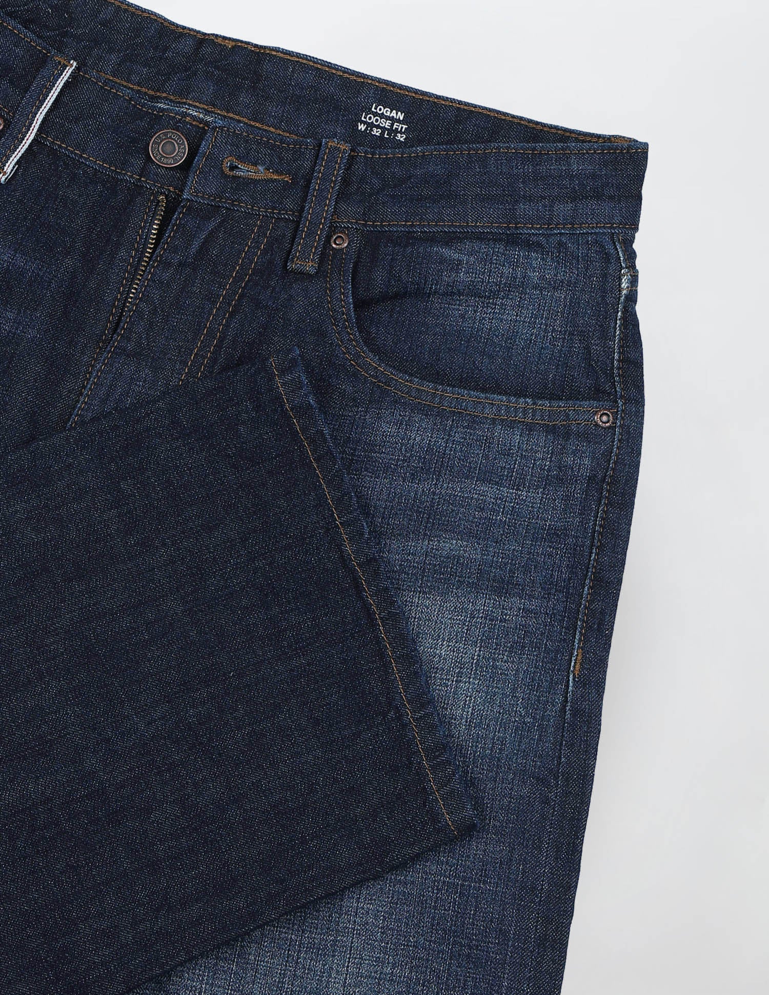 Harold Slim Straight Fit Blue Jeans Tinted Blue - U.S. Polo Assn. India | Large