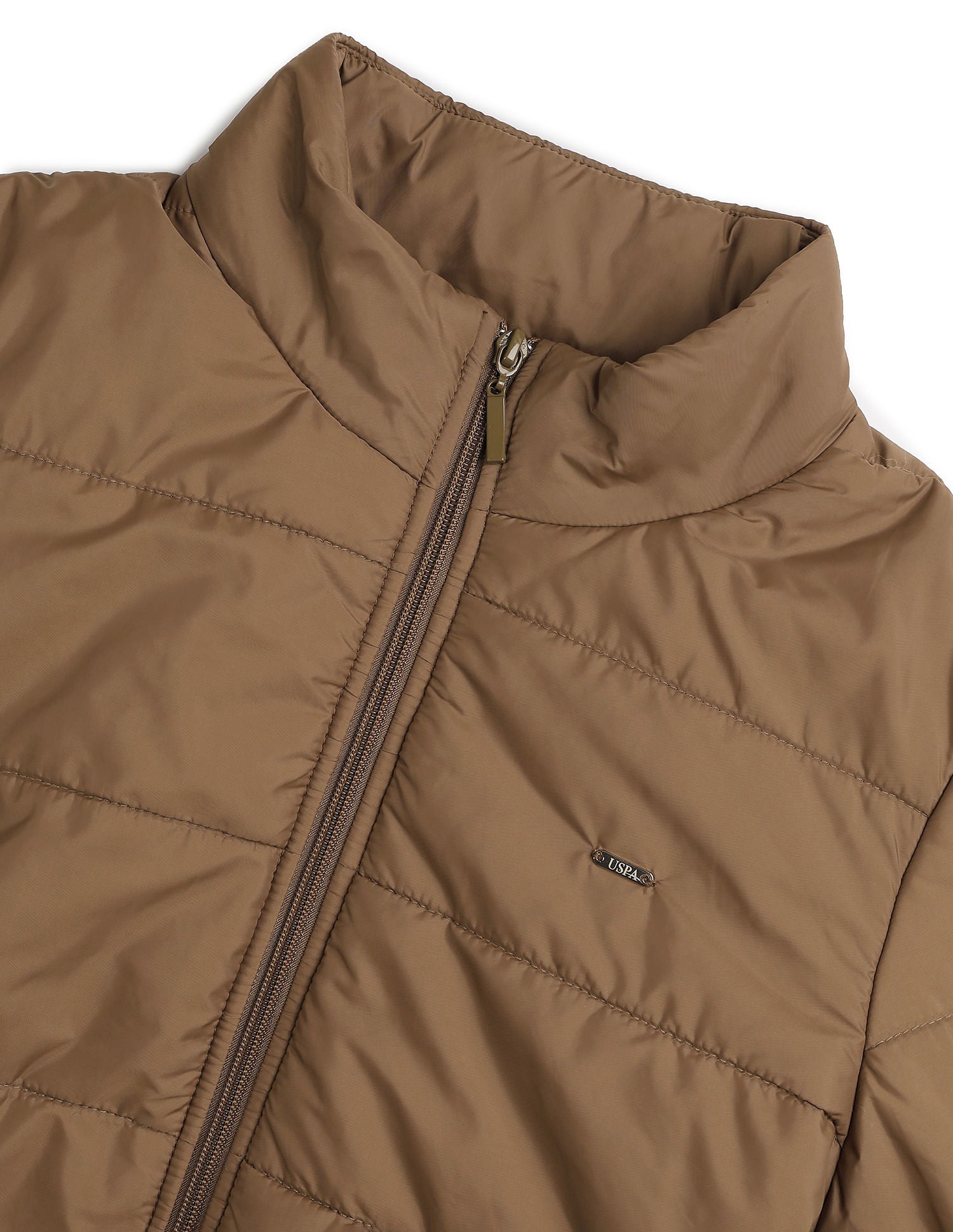 Skinny Fit Solid Padded Jacket Brown - U.S. POLO ASSN. | Large