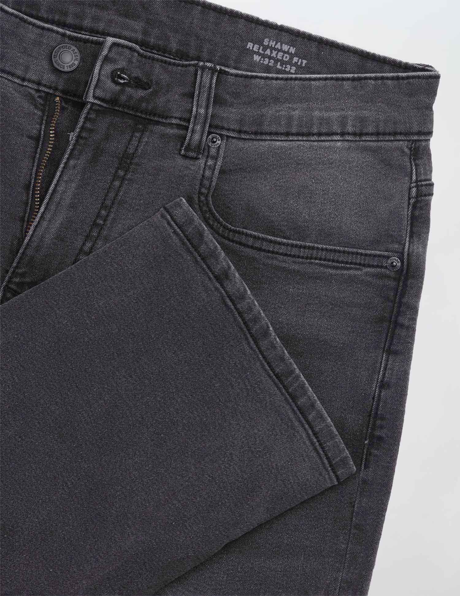 Shawn Relaxed Fit Black Jeans Black - U.S. Polo Assn. India | Large