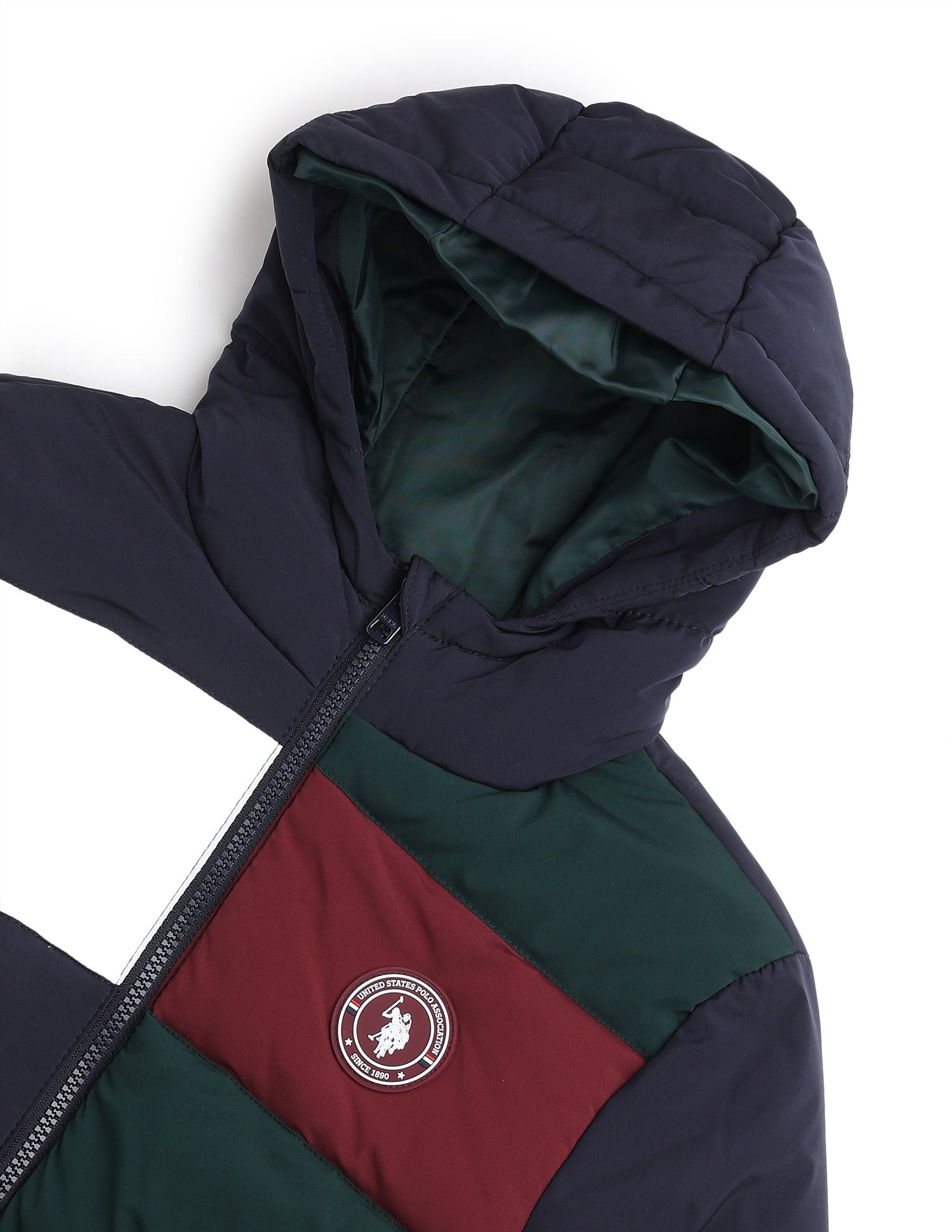 Boys Colourblocked Puffer Jacket Navy - U.S. Polo Assn. India | Large