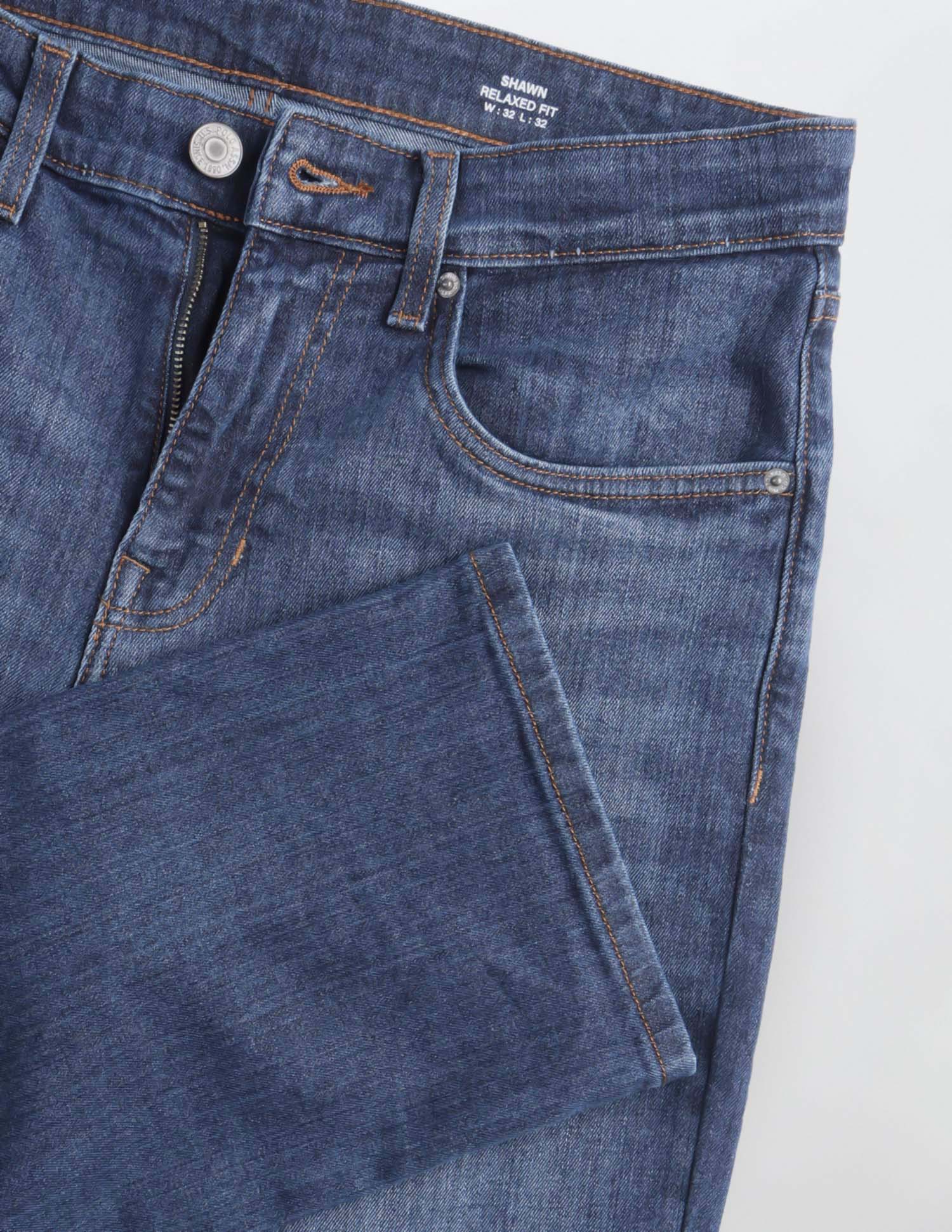 Shawn Relaxed Fit Blue Jeans Mid Blue - U.S. Polo Assn. India | Large