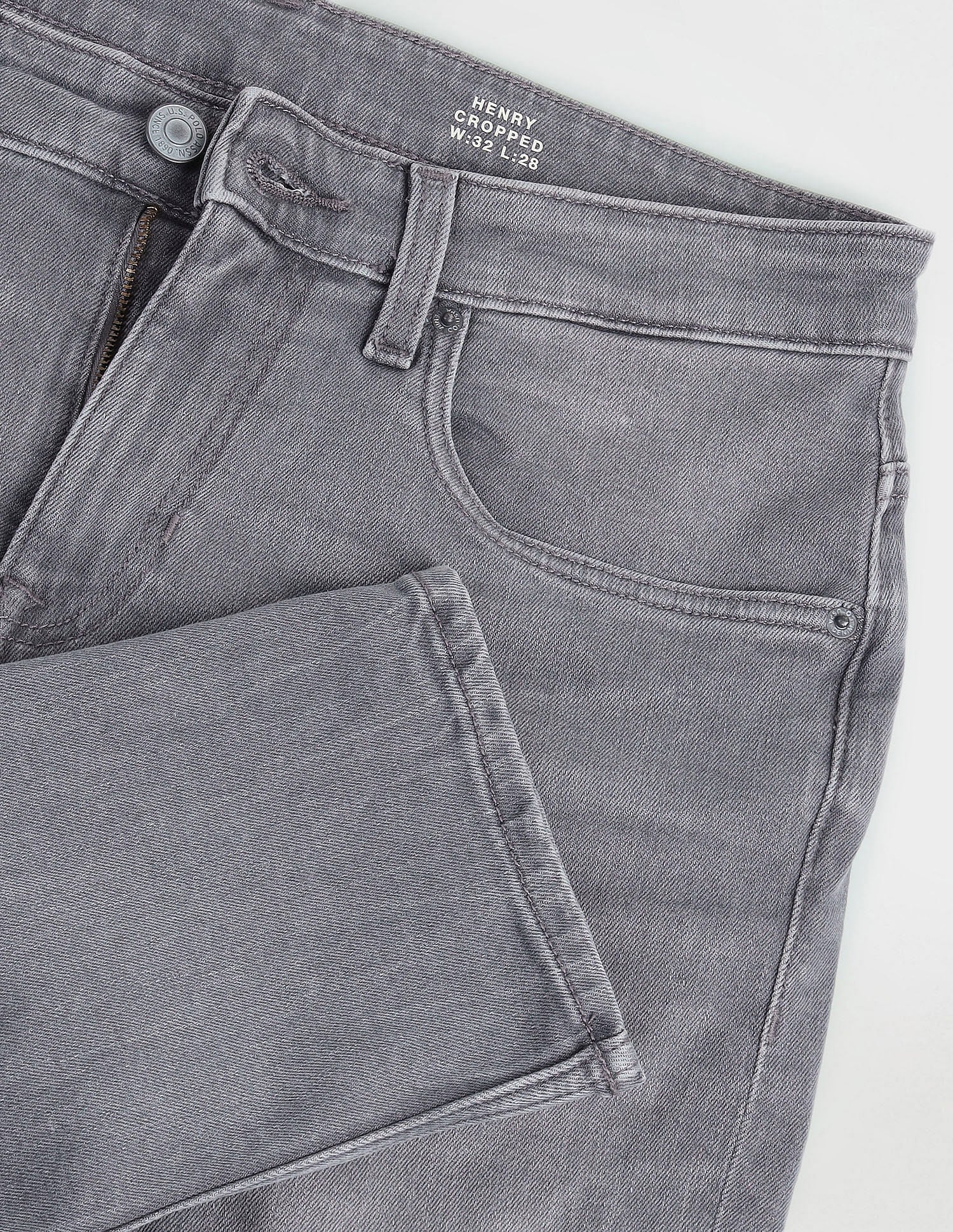 Henry Tapered Cropped Fit Grey Jeans Grey - U.S. Polo Assn. India | Large