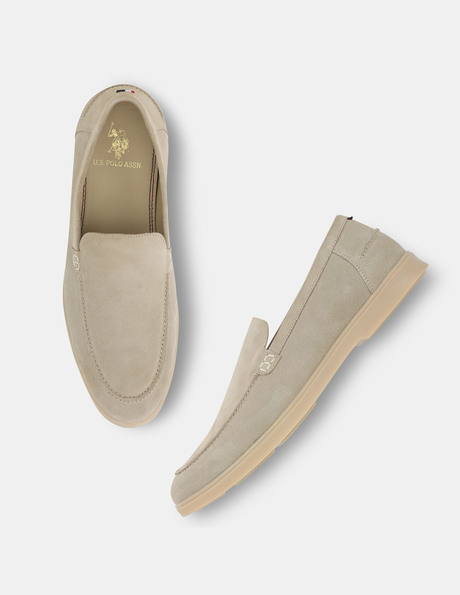 Men Round Toe Mael Slip-On Shoes Beige - U.S. Polo Assn. India | Large