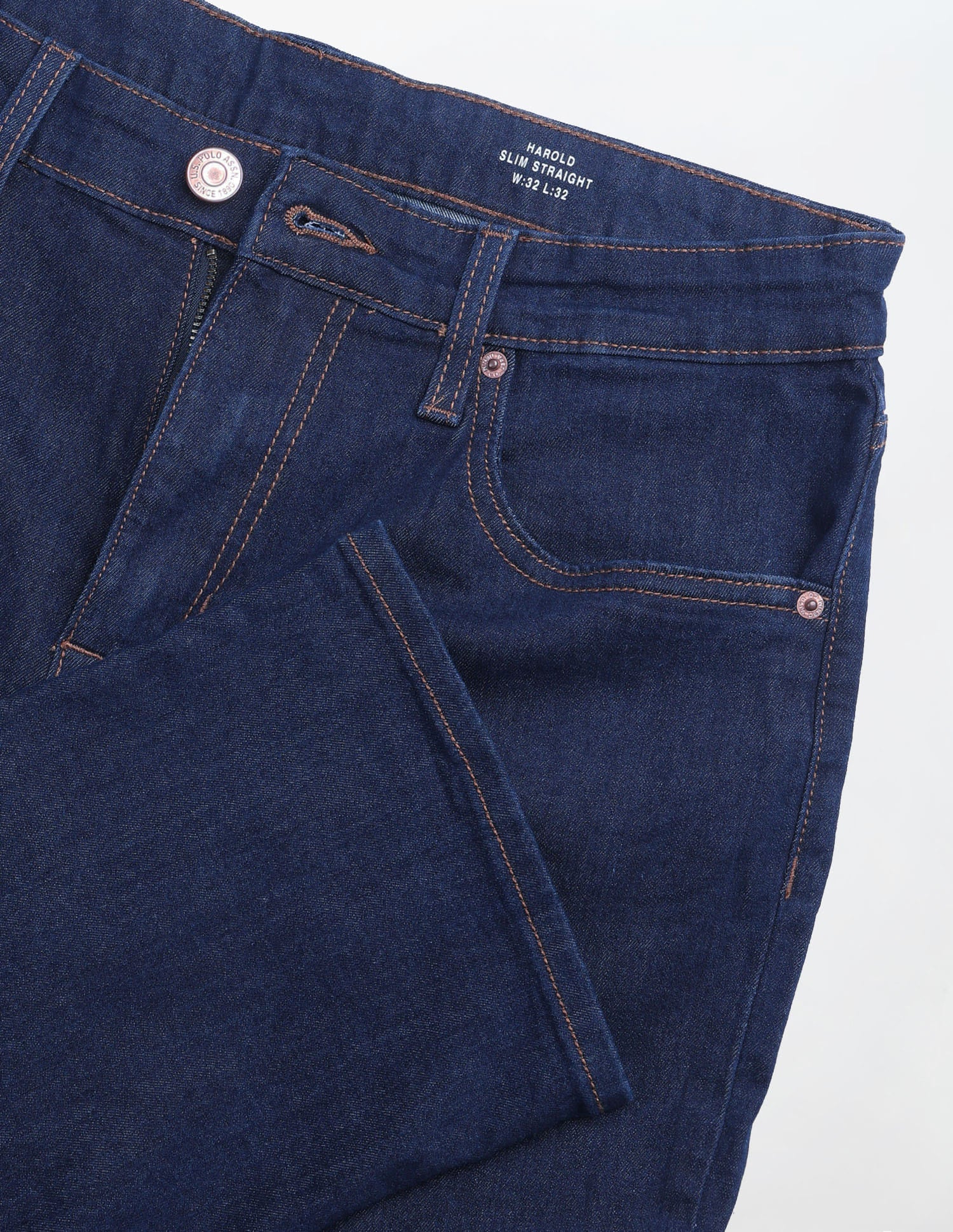 Solid Slim Straight Fit Jeans Blue - U.S. Polo Assn. India | Large