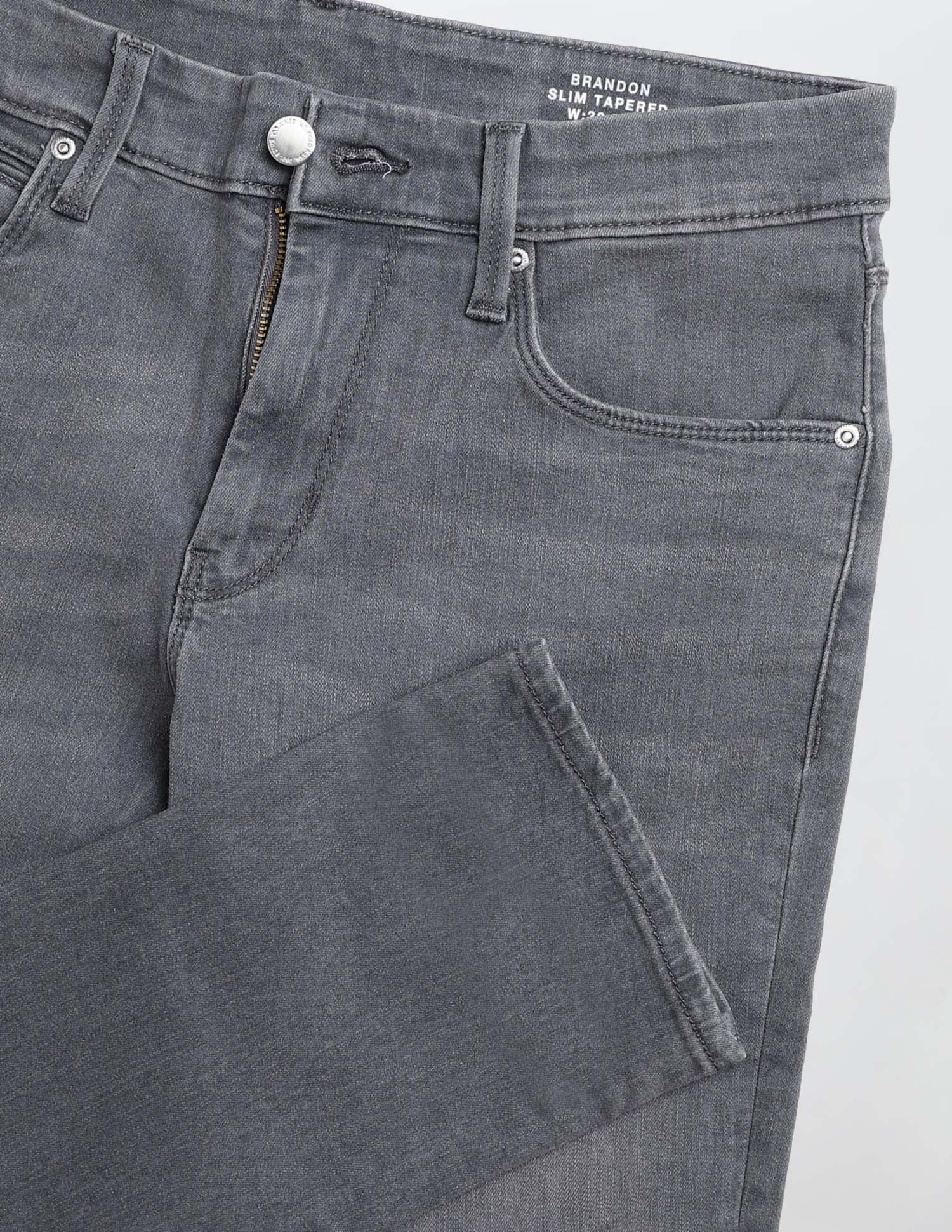 Brandon Slim Tapered Fit Grey Jeans Mid Grey Wash - U.S. POLO ASSN. | Large