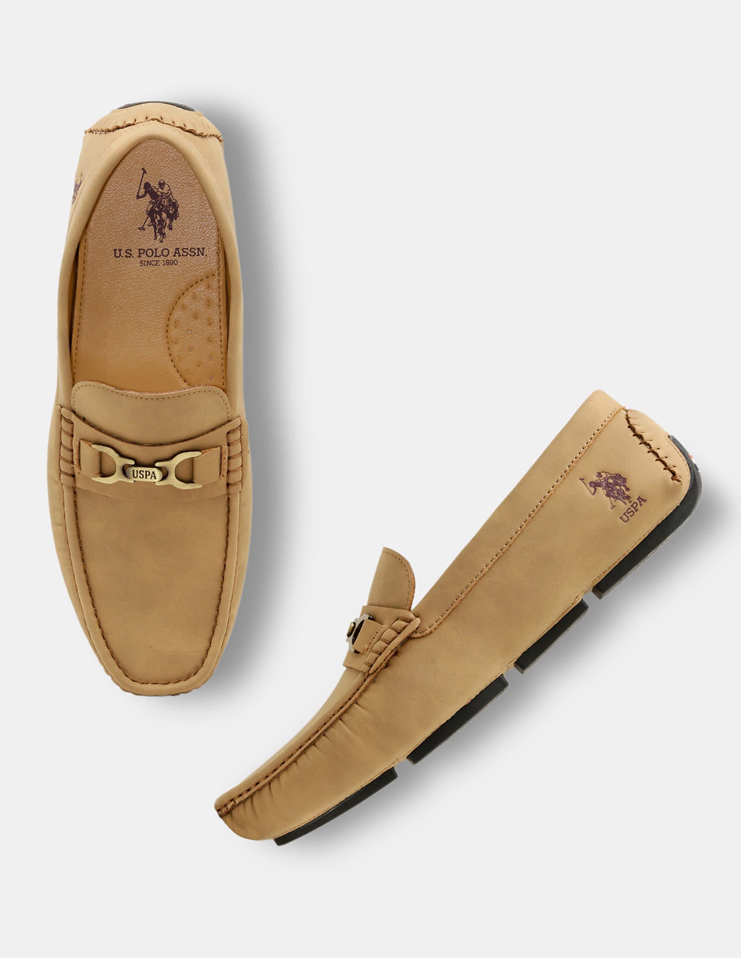 Round Toe Merrick Loafers Tan - U.S. Polo Assn. India | Large