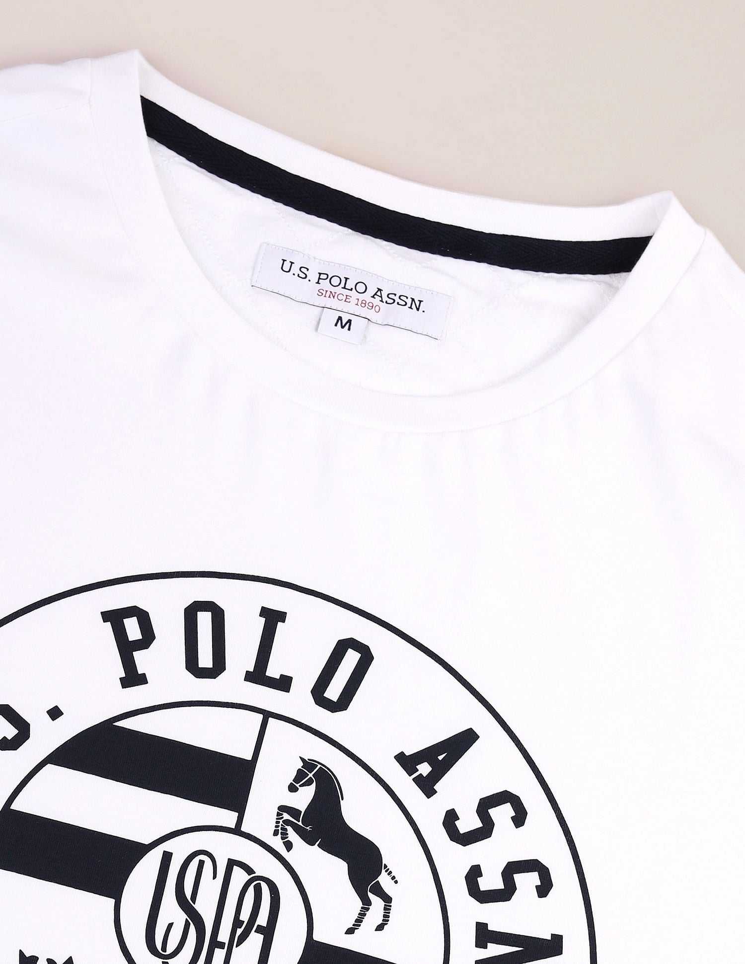 Brand Print Slim Fit T-Shirt White - U.S. Polo Assn. India | Large