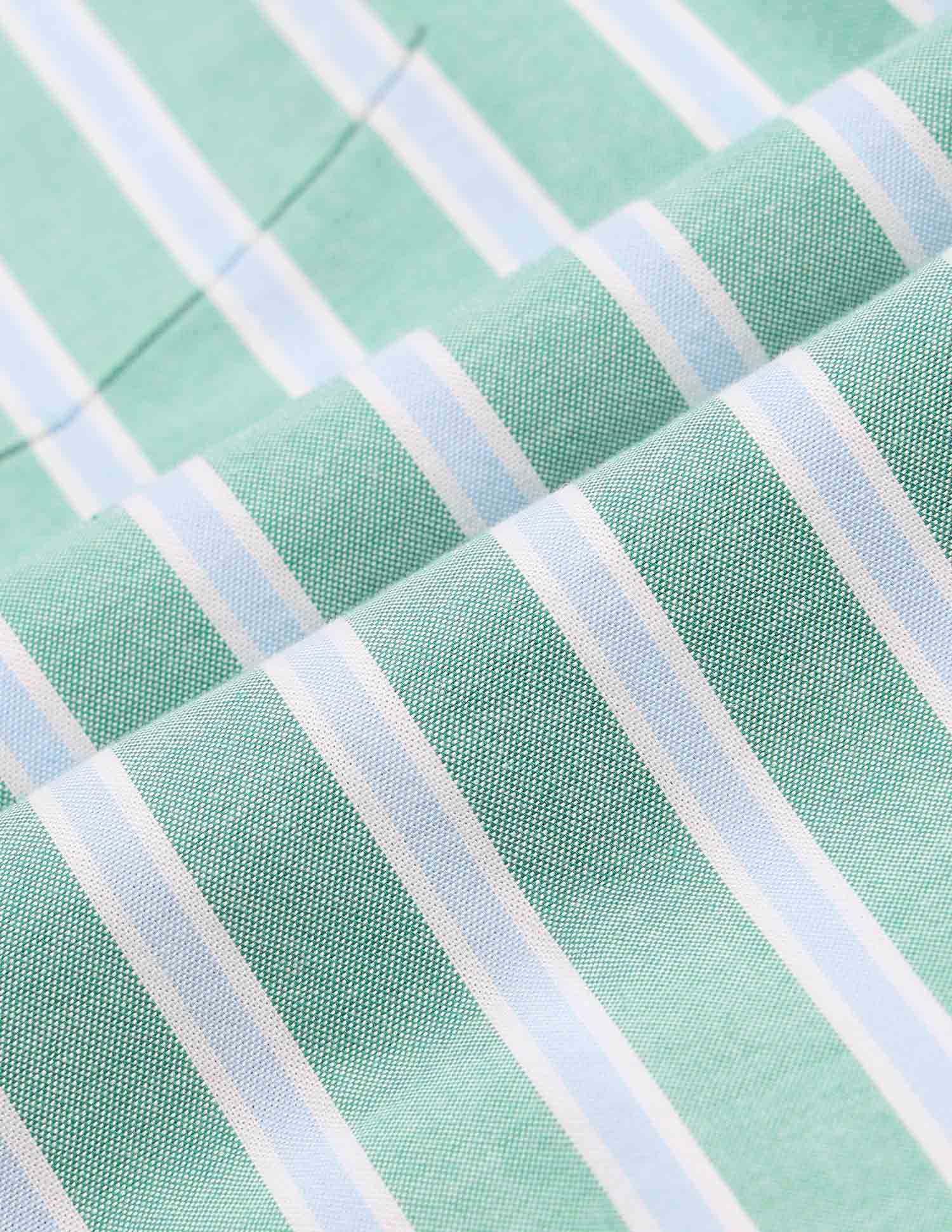 Pure Cotton Vertical Striped Shirt Green - U.S. Polo Assn. India | Large