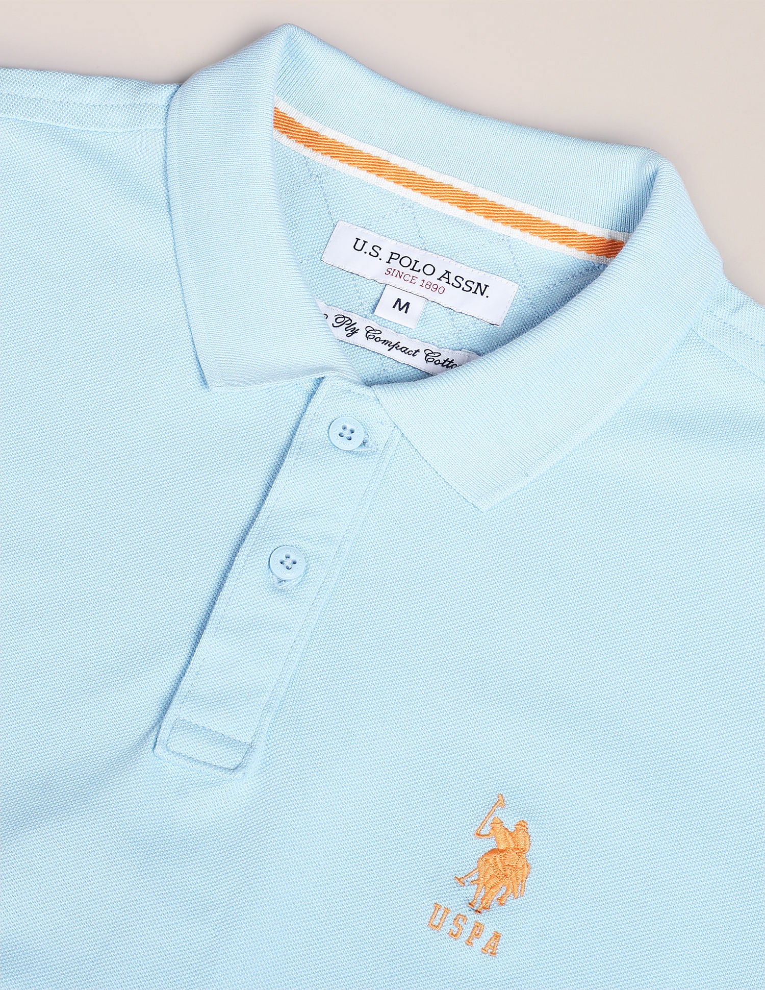 Solid Pique Polo Shirt Light Blue - U.S. POLO ASSN. | Large
