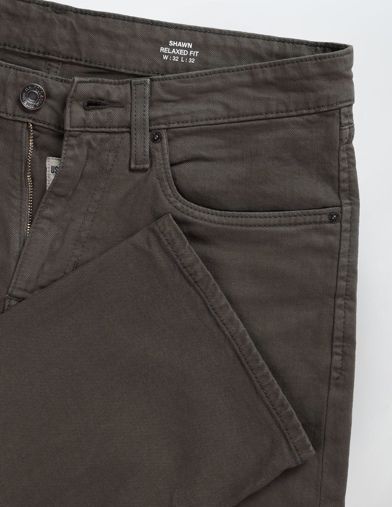 Shawn Relaxed Fit Green Jeans Olive - U.S. Polo Assn. India | Large
