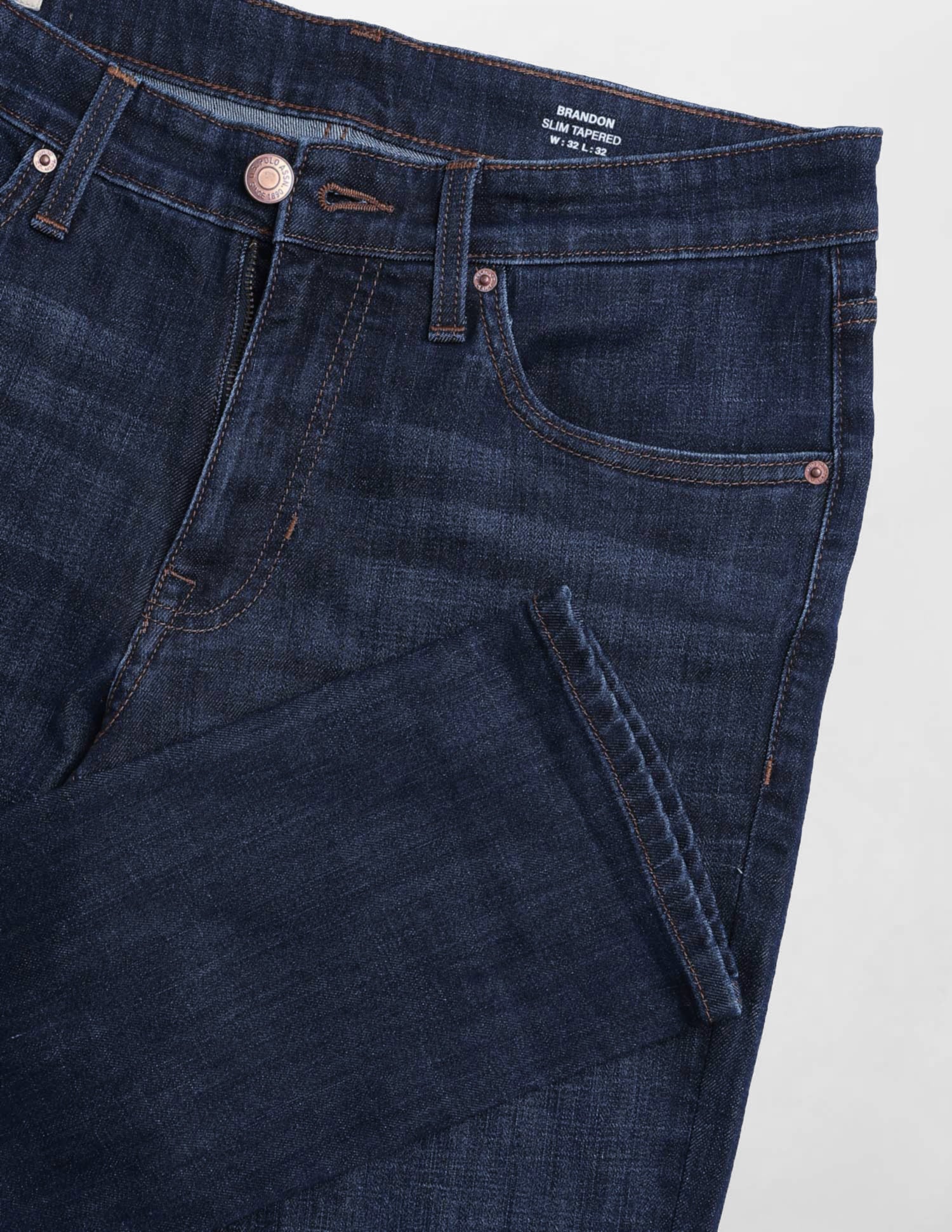 Brandon Slim Tapered Fit Blue Jeans Dark Blue - U.S. POLO ASSN. | Large