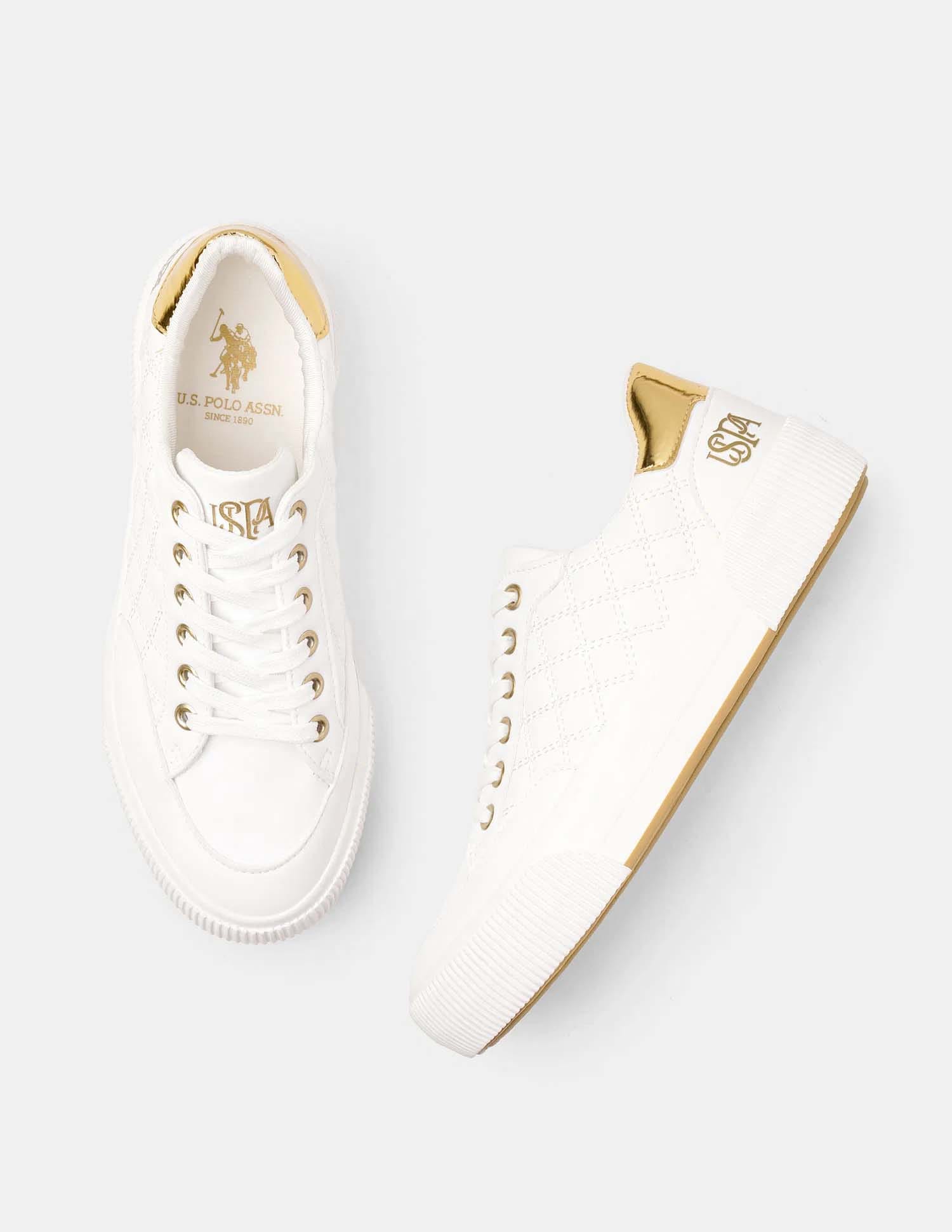 Elsa 2.0 Off White Quilting Sneakers Shoes