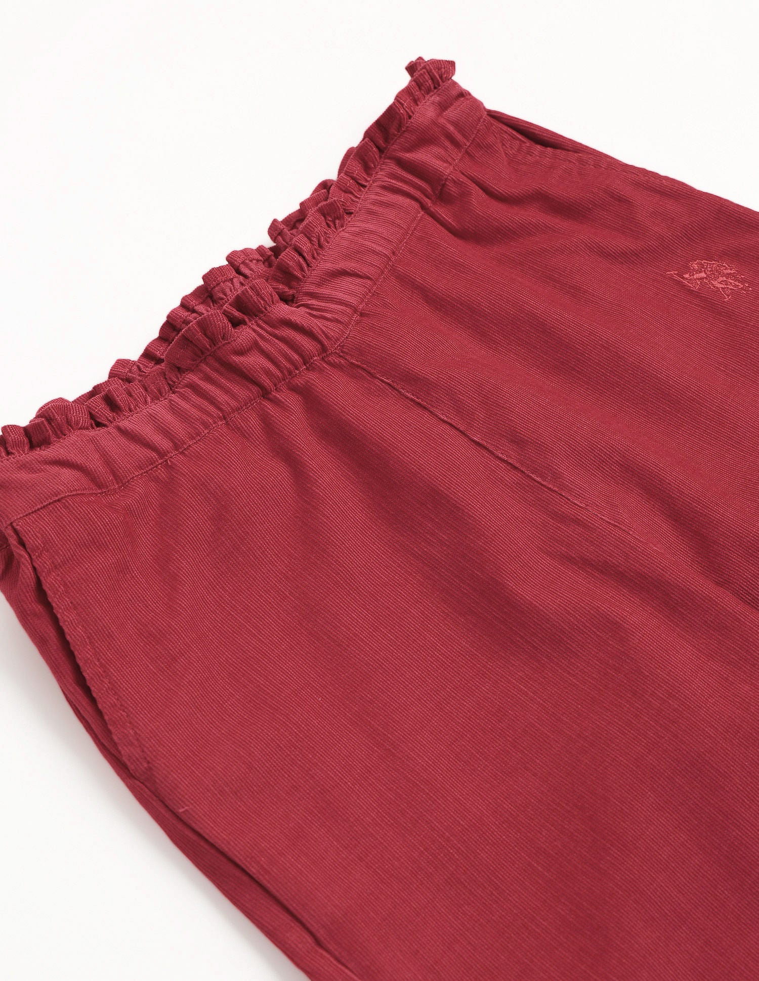 Girls Solid Flared Trousers Maroon - U.S. POLO ASSN. | Large