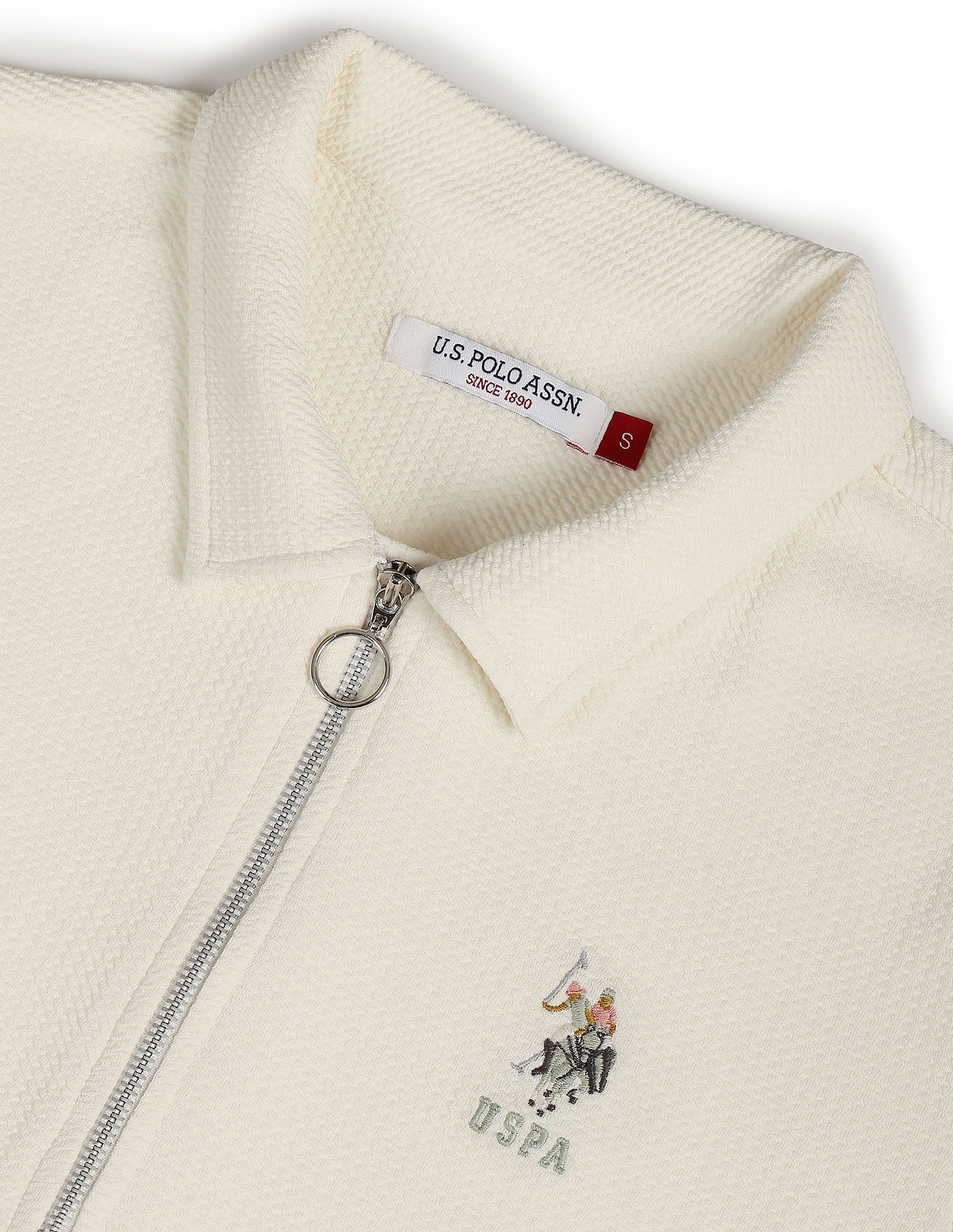 Karara Zipper Polo Shirt White - U.S. POLO ASSN. | Large