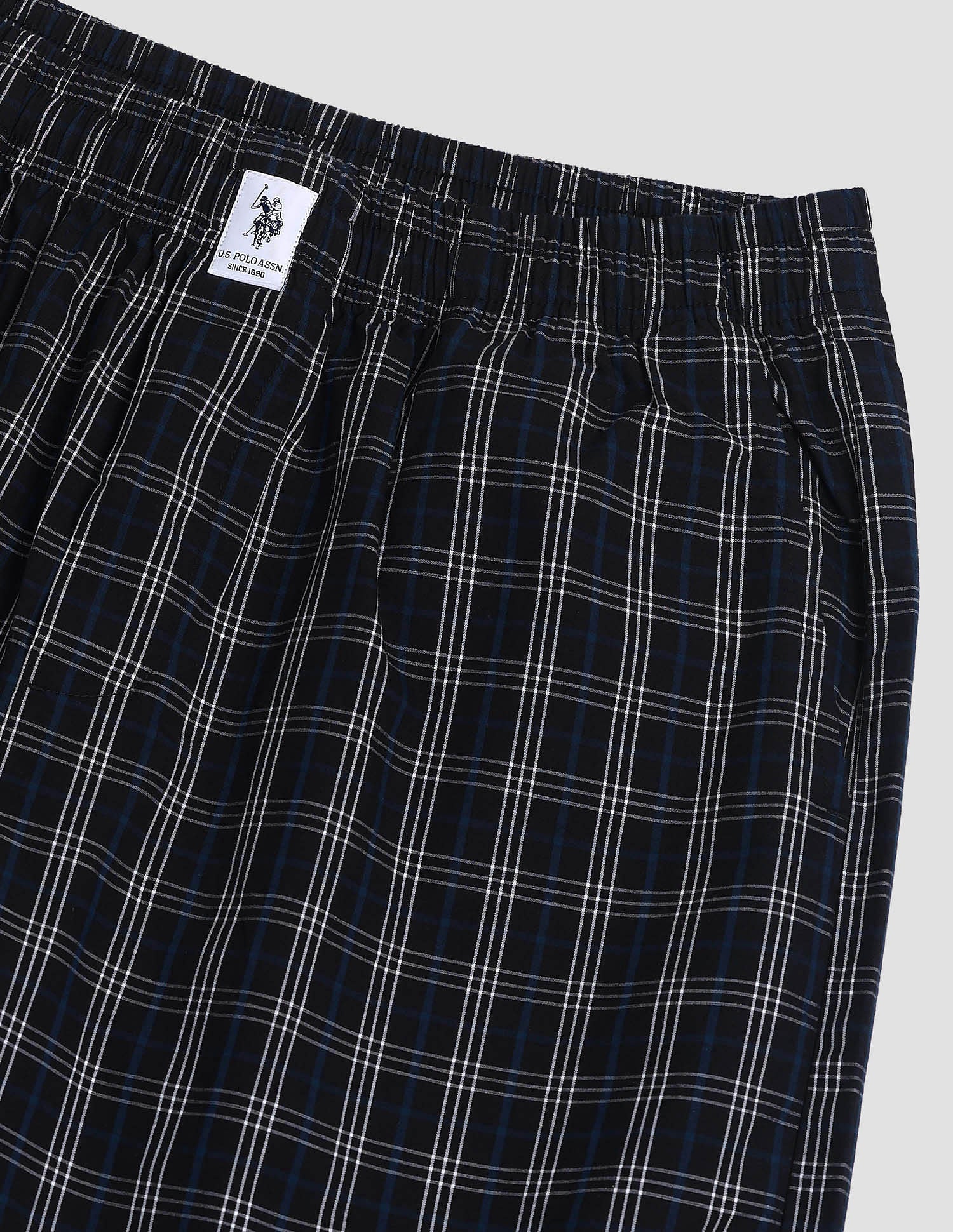 All Over Check OELP5 Lounge Track Pants - Pack Of 1 Black Blue White - U.S. POLO ASSN. | Large