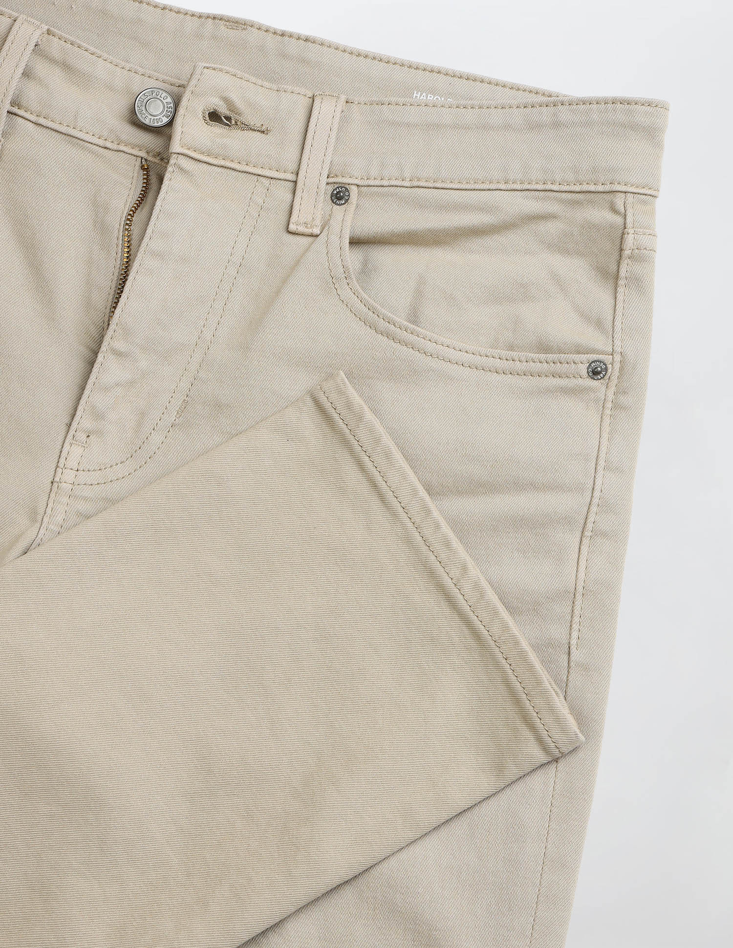 Harold Slim Straight Fit Brown Jeans Khaki - U.S. Polo Assn. India | Large
