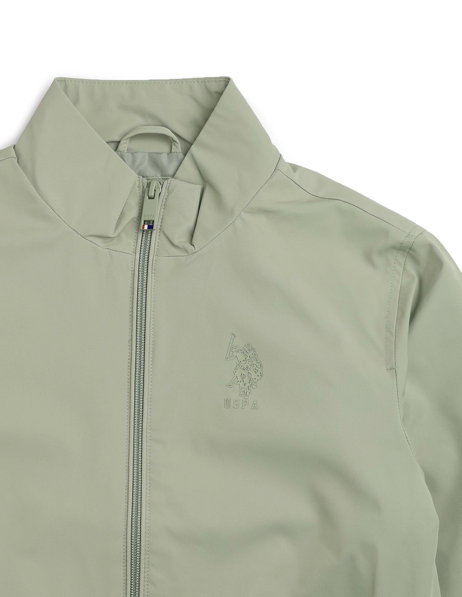 Boys Solid Regular Fit Casual Jacket Light Olive - U.S. Polo Assn. India | Large