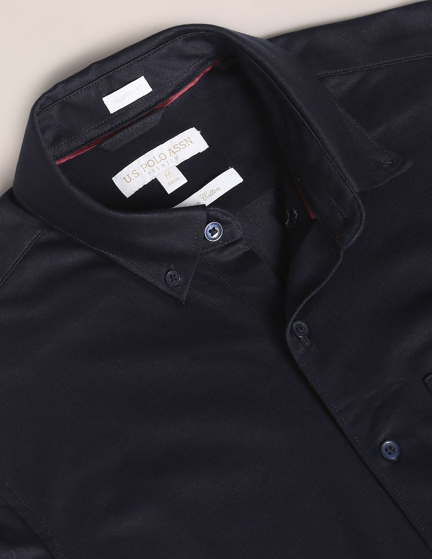 Long Sleeve Solid Shirt Navy - U.S. POLO ASSN. | Large