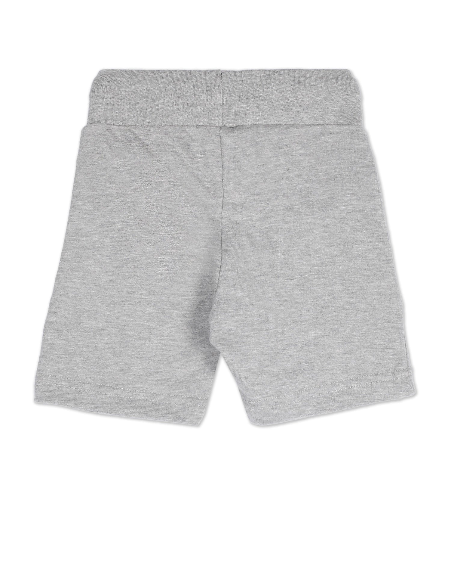 Boys Grey Elasticized Waist Brand Print Shorts Grey - U.S. POLO ASSN. | Large