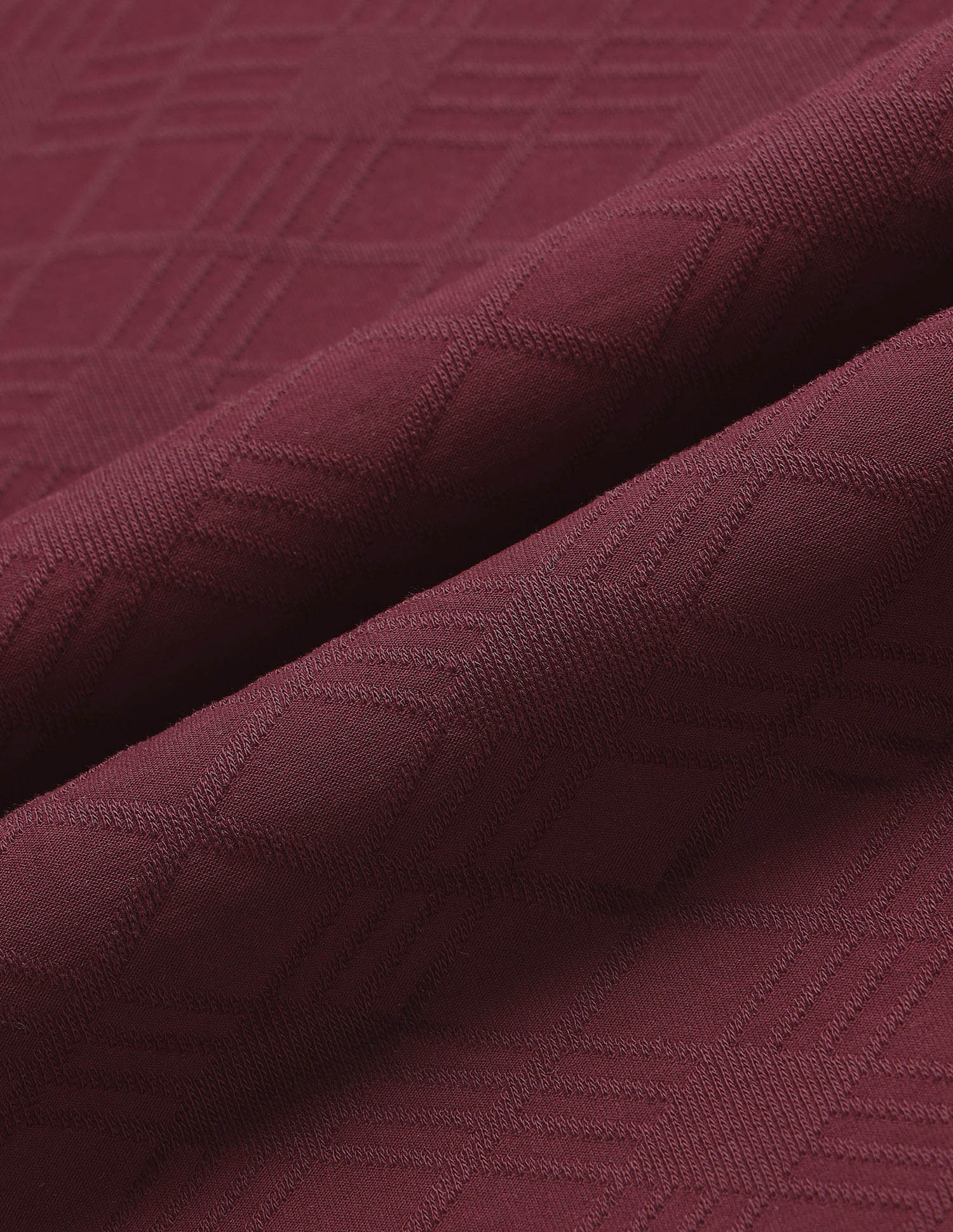 Geometric Patterned Knit Slim Fit Polo Shirt Wine - U.S. Polo Assn. India | Large