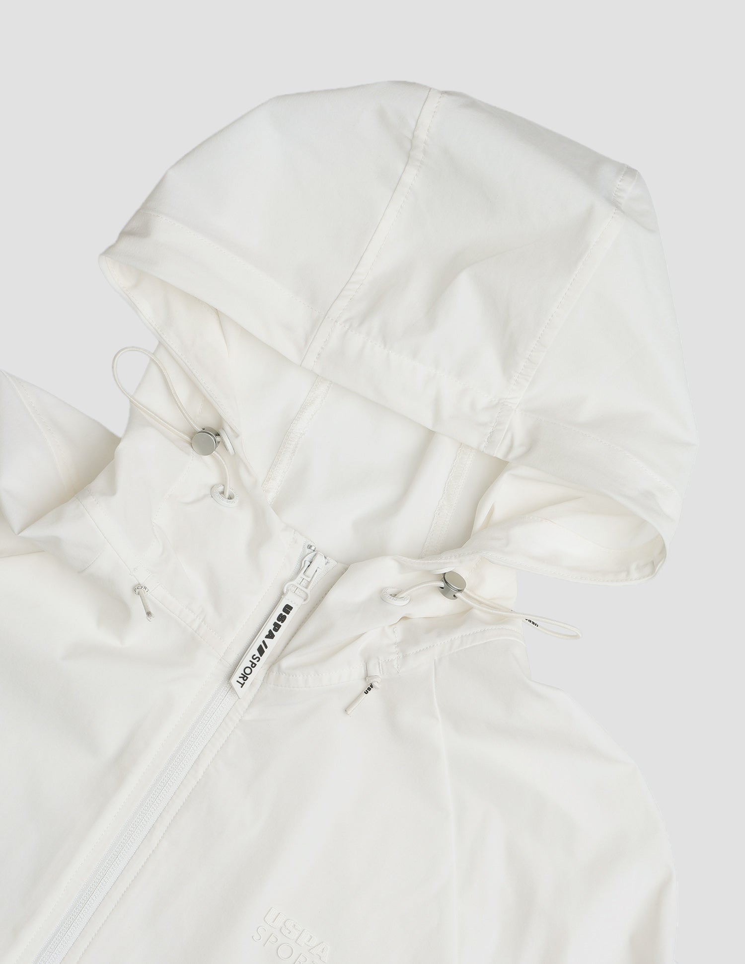 Solid Hooded Active Jacket Off White - U.S. Polo Assn. India | Large