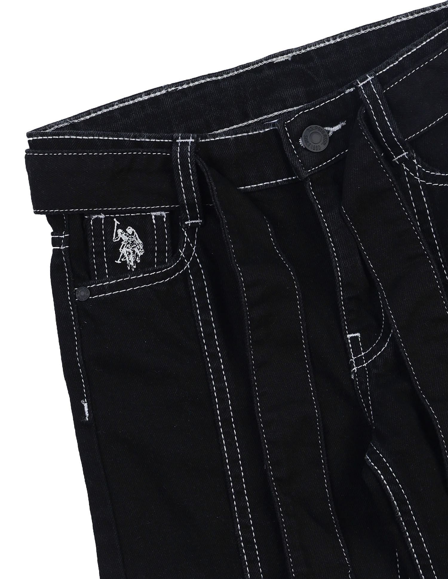 Girls Mid Rise Bootcut Jeans Black - U.S. POLO ASSN. | Large