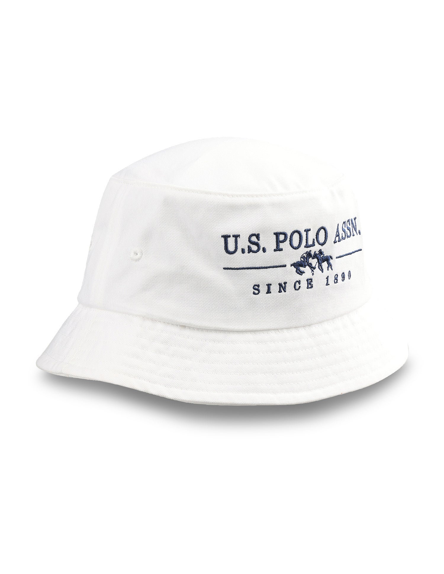 Brand Embroidered Bucket Hat White - U.S. Polo Assn. India | Large