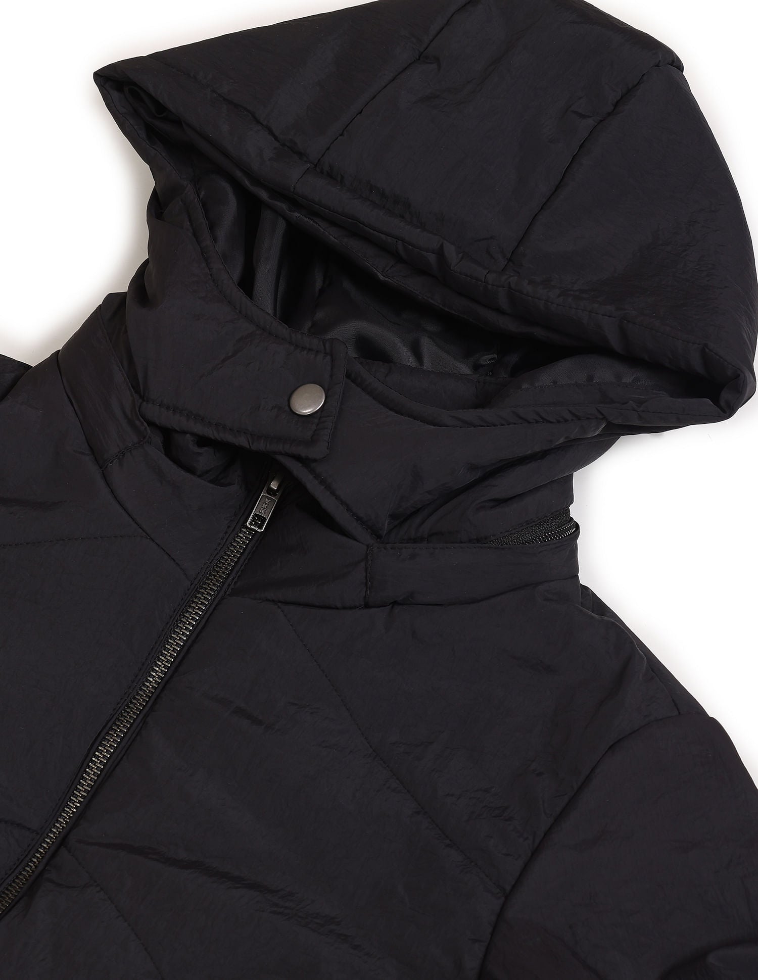 Detachable Hood Solid Crop Jacket Black - U.S. POLO ASSN. | Large