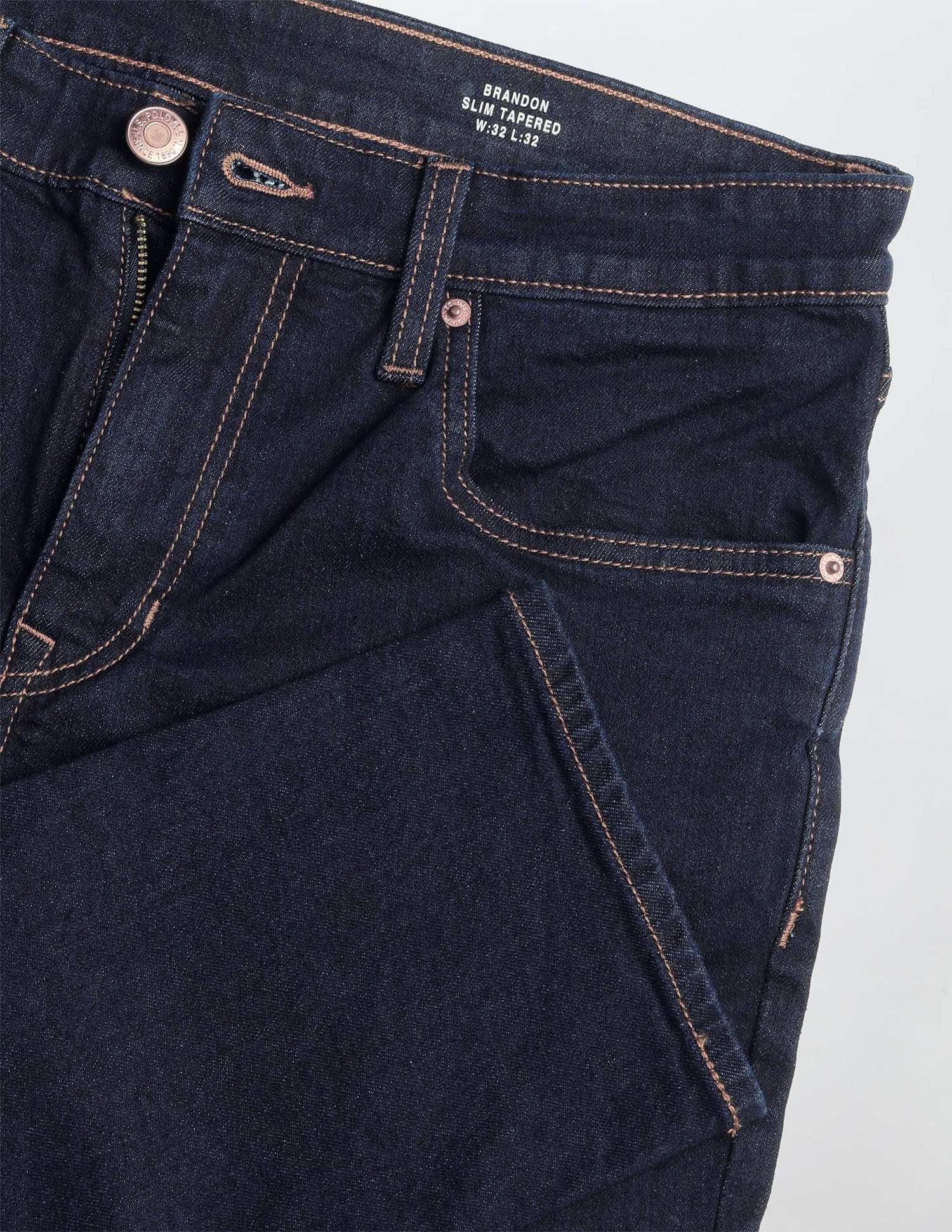 Brandon Slim-Tapered Fit Blue Jeans Dark Indigo - U.S. Polo Assn. India | Large