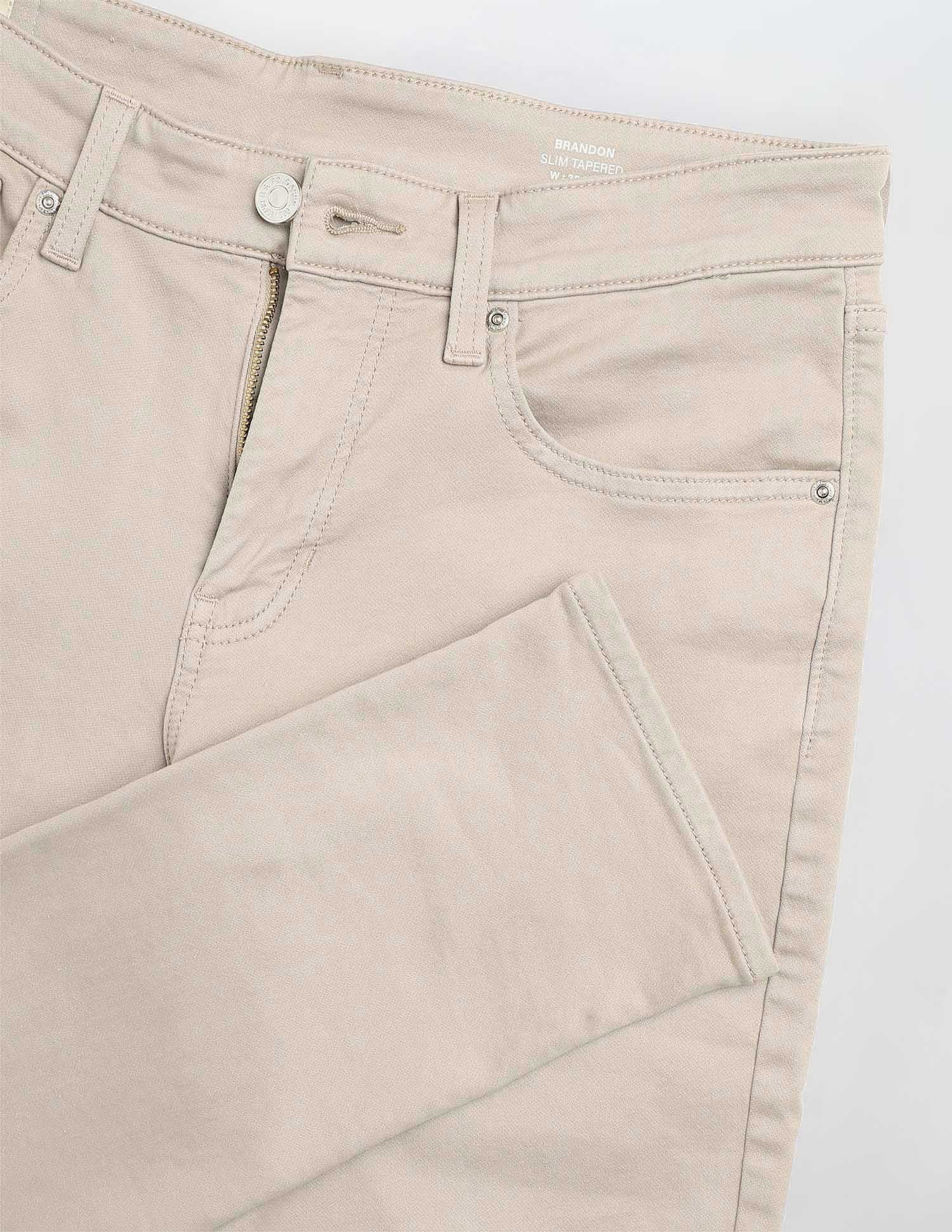 Brandon Slim Tapered Fit Mid Rise Jeans Beige - U.S. POLO ASSN. | Large