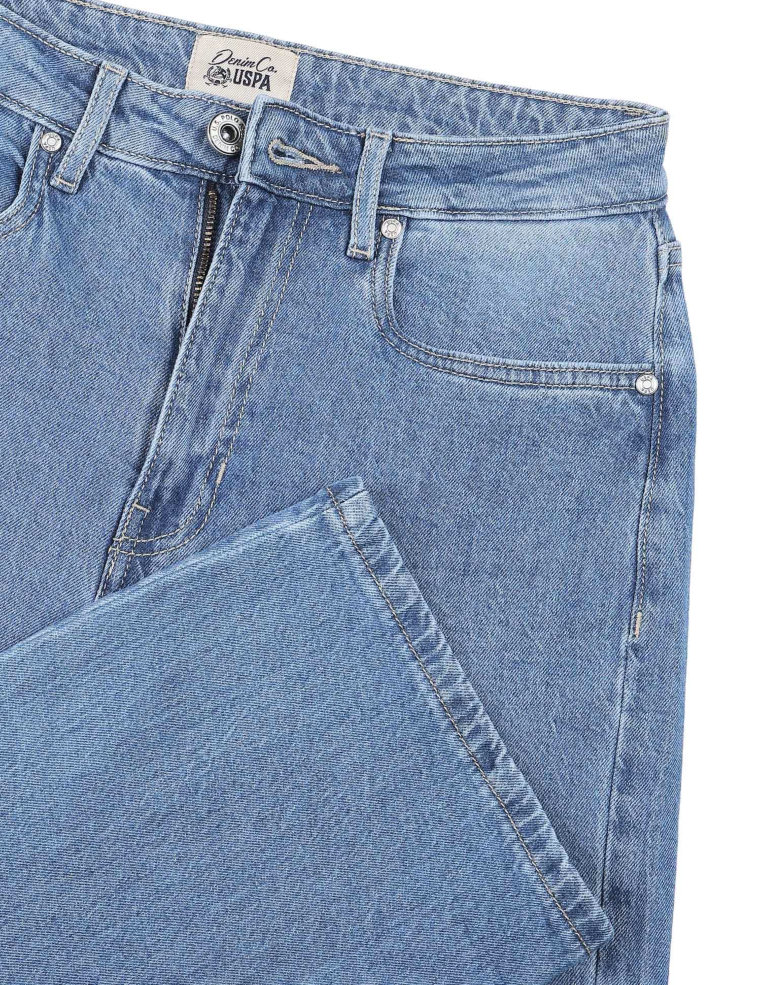High Rise Straight Fit Jeans Light Blue - U.S. Polo Assn. India | Large