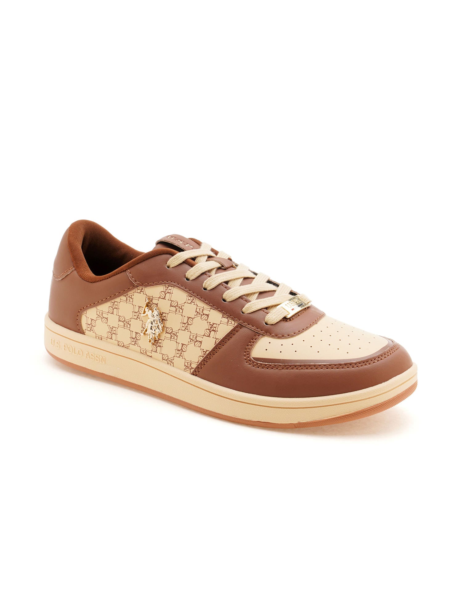 Women Brand Print Ryna Sneakers Brown - U.S. Polo Assn. India | Large