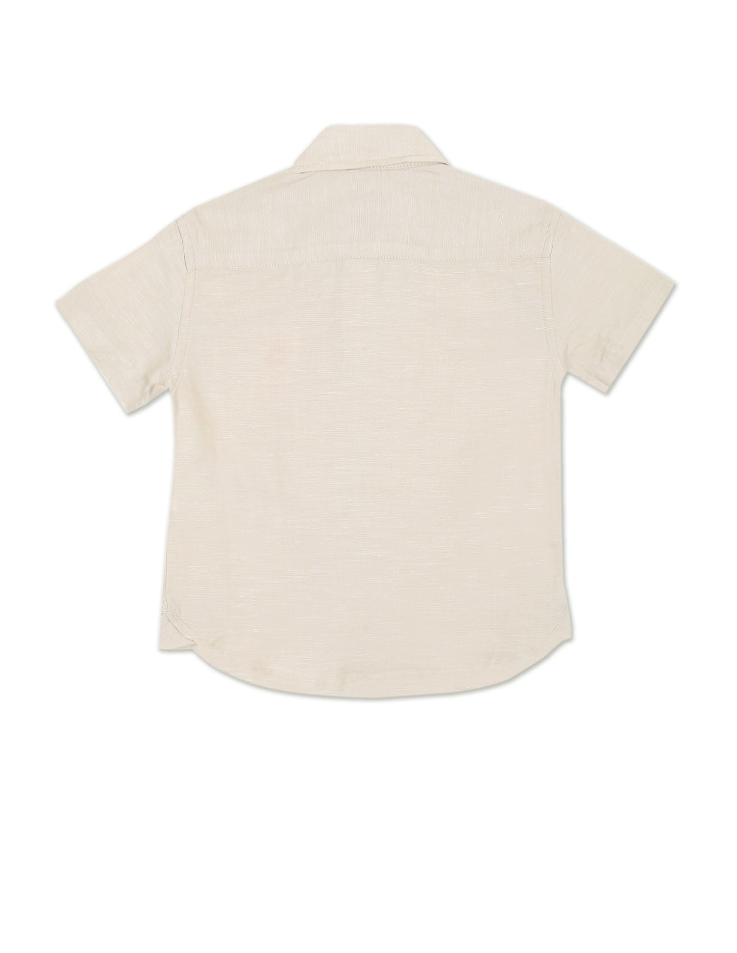 Boys Beige Spread Collar Solid Casual Shirt Beige - U.S. Polo Assn. India | Large