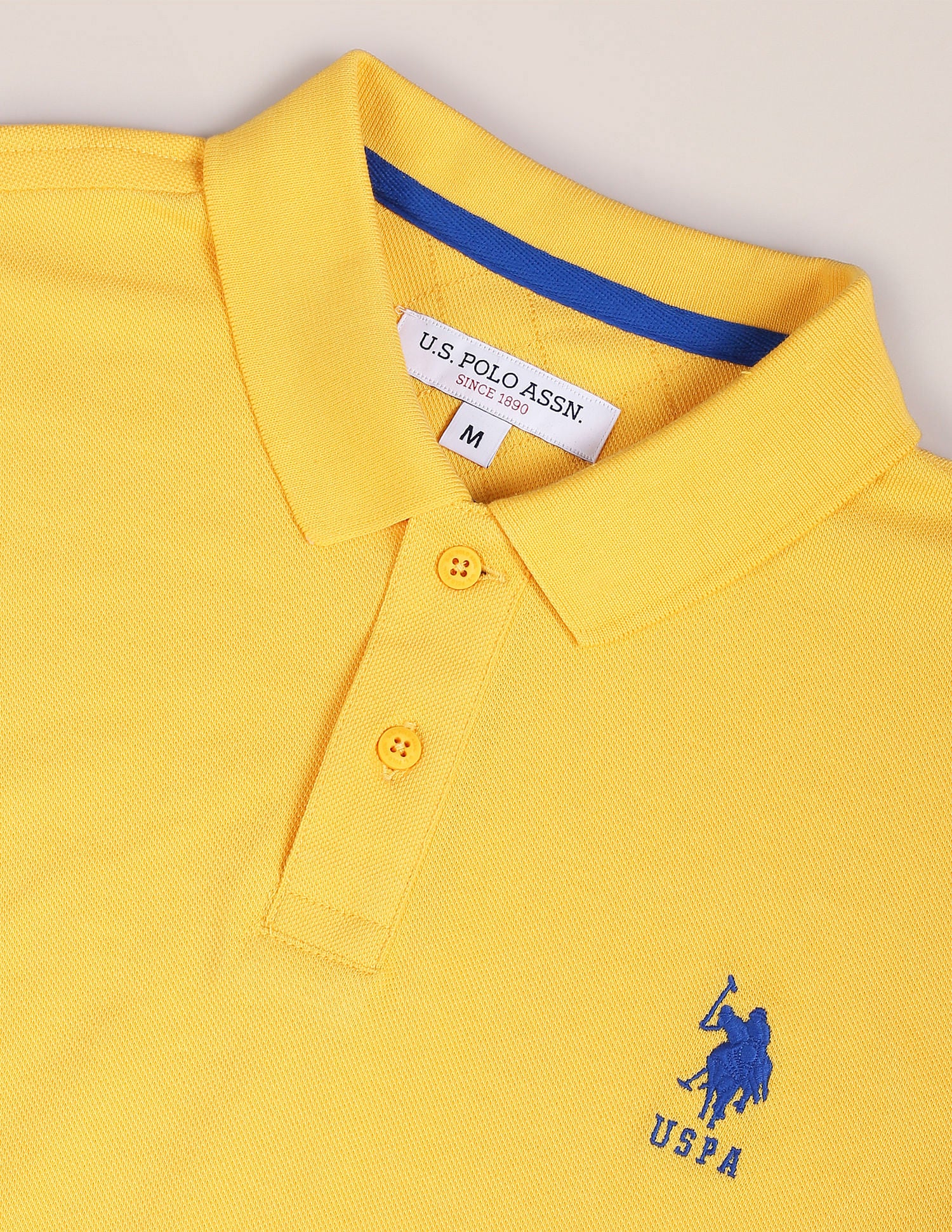 Tipped Collar Slim Fit Polo Shirt Yellow - U.S. POLO ASSN. | Large