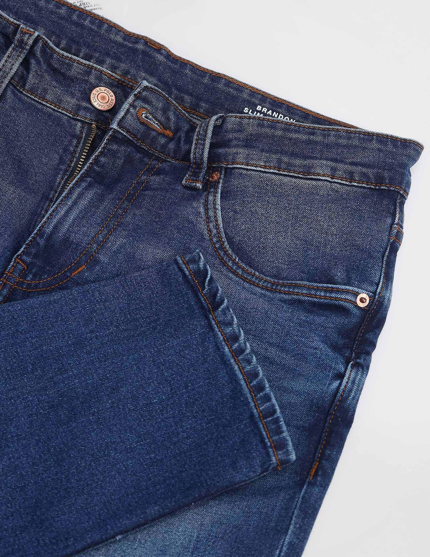 Brandon Slim Fit Mid Rise Jeans Blue - U.S. POLO ASSN. | Large