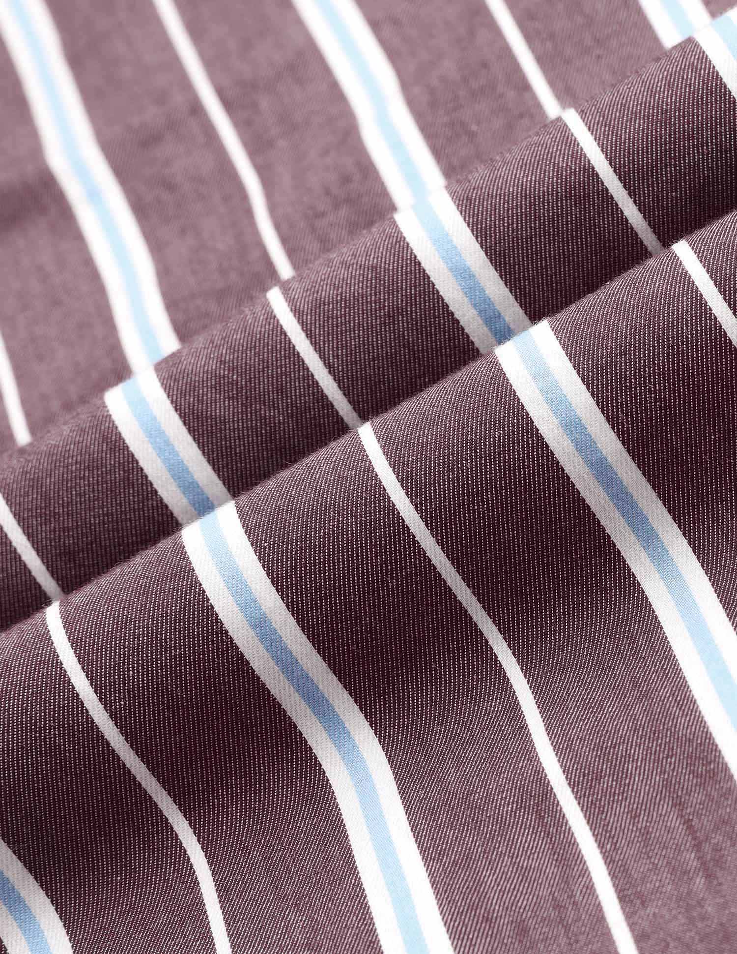 Pure Cotton Vertical Striped Shirt Choco - U.S. Polo Assn. India | Large