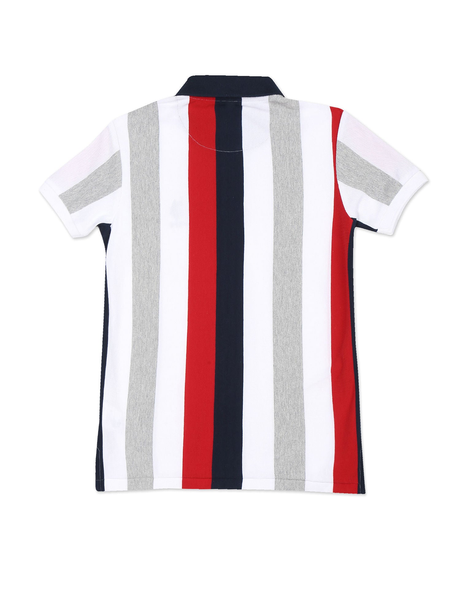 Striped Cotton Polo Shirt White, Navy and Red - U.S. Polo Assn. India | Large