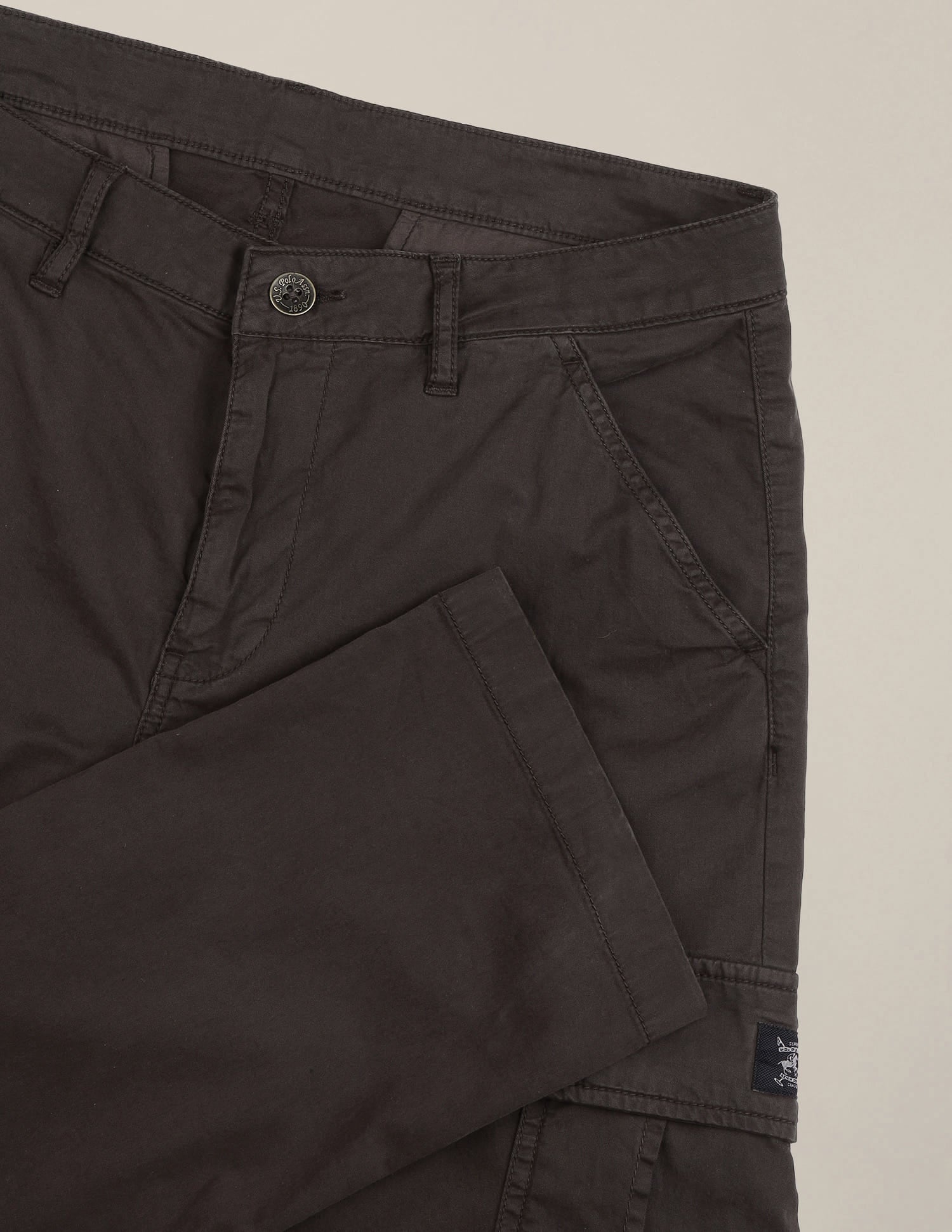 Harold Slim Straight Fit Twill Cargos Brown - U.S. Polo Assn. India | Large