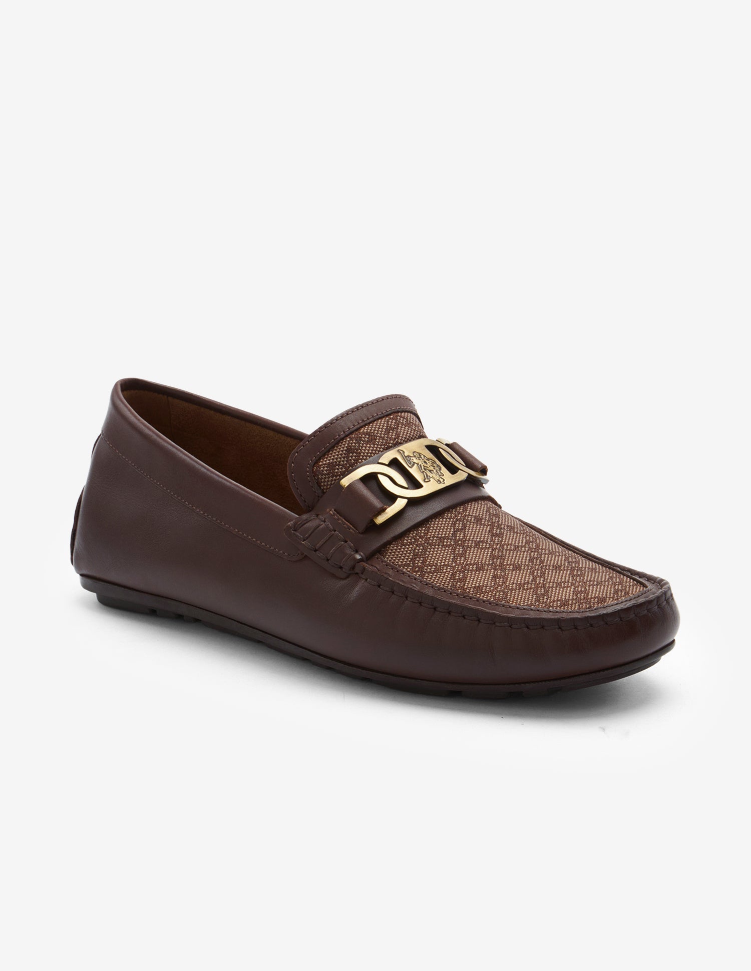 Textured Leather Alvo Loafers Brown - U.S. Polo Assn. India | Large