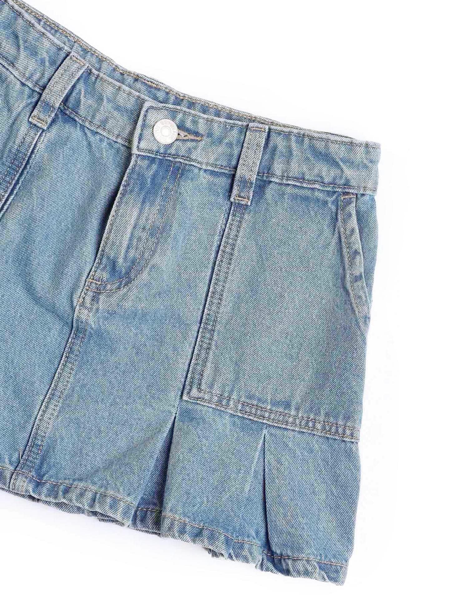 Girls Denim Pleated Skorts Blue - U.S. POLO ASSN. | Large