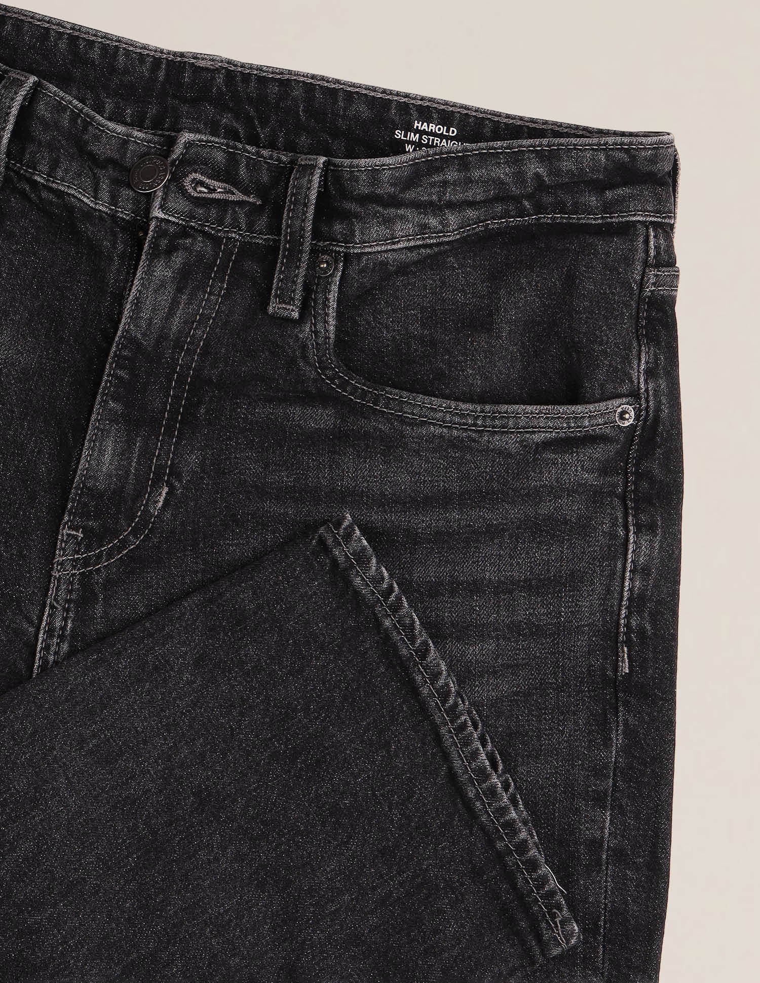 Harold Slim Straight Fit Black Jeans Washed Black - U.S. Polo Assn. India | Large