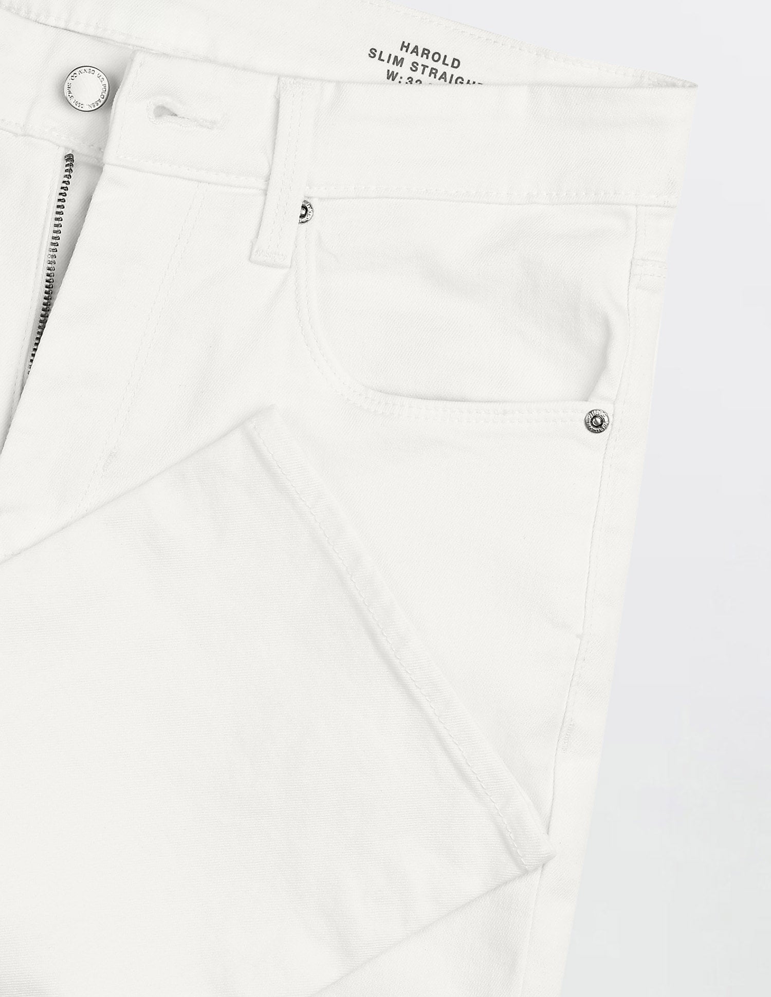 Harold Slim Straight Fit White Jeans White - U.S. POLO ASSN. | Large