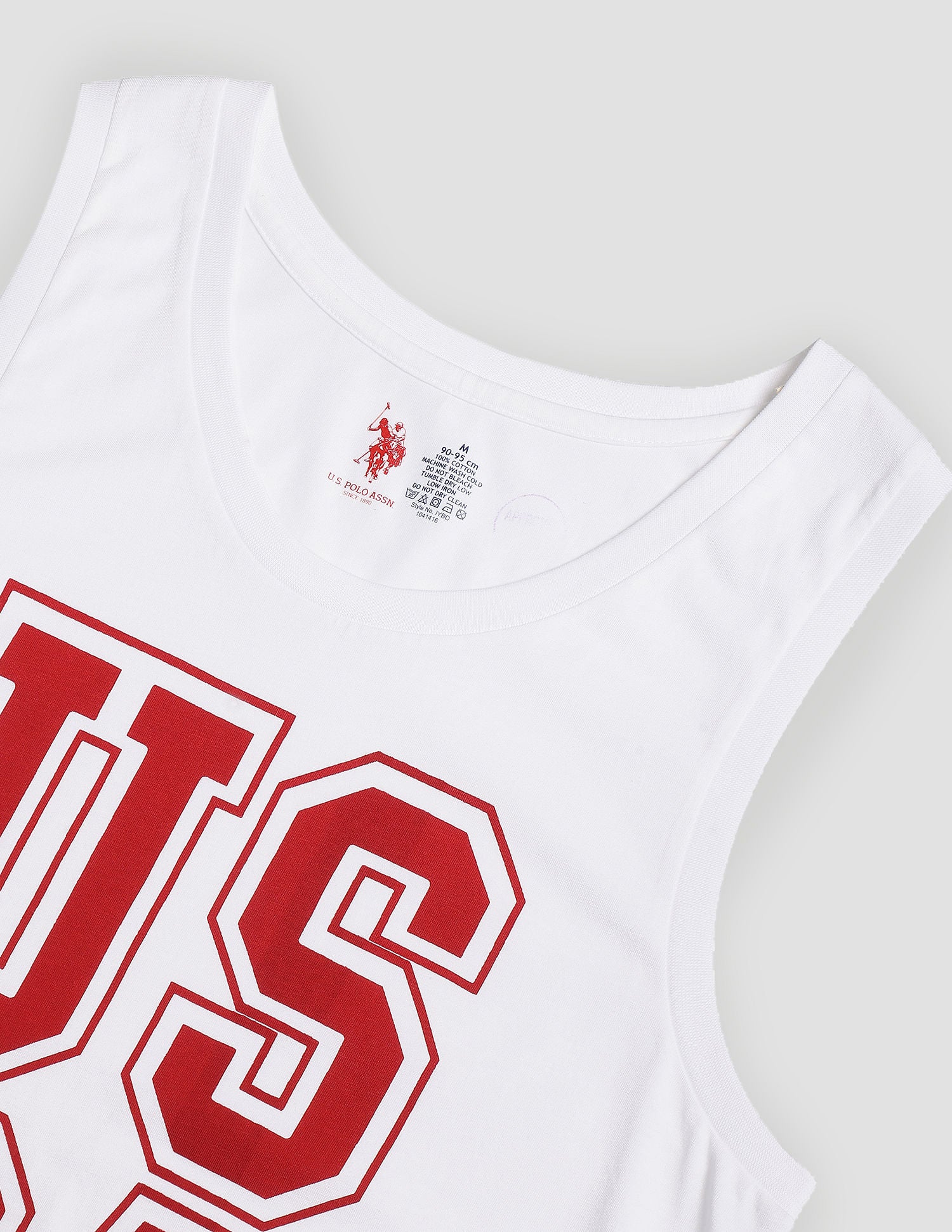 Brand Print Cotton IYBD Vest - Pack Of 1 White - U.S. POLO ASSN. | Large