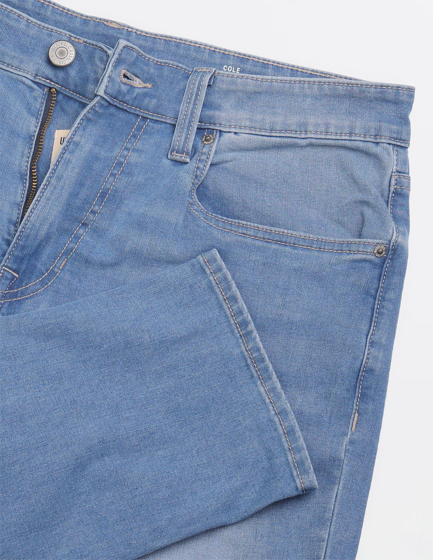 Cole Comfort Cropped Fit Blue Jeans Light Indigo - U.S. Polo Assn. India | Large