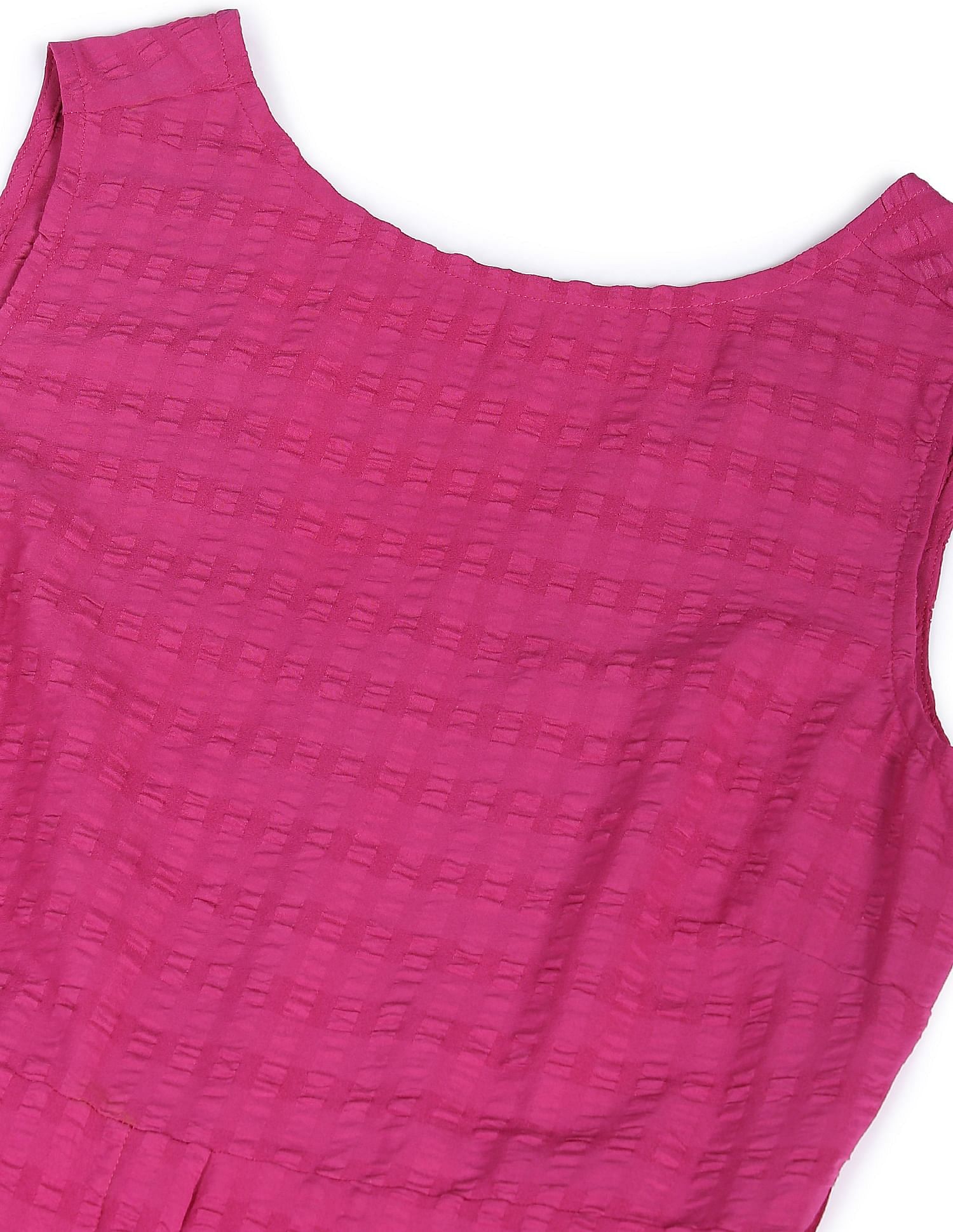 Boat Neck Polyester A-Line Dress Fuchsia - U.S. POLO ASSN. | Large