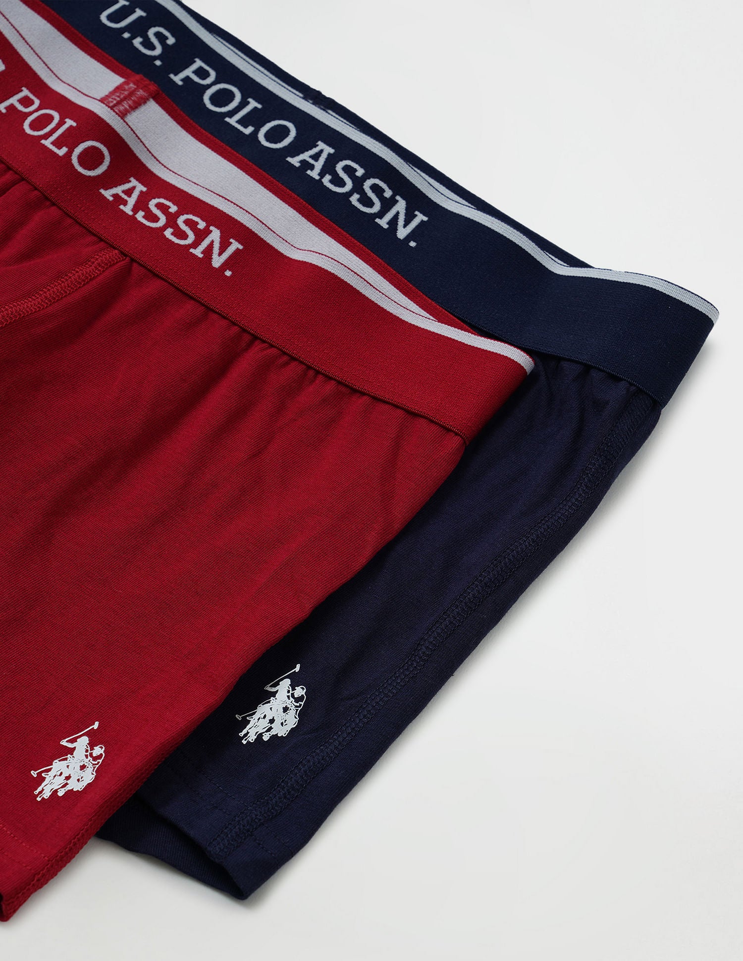 Antibacterial Solid ET004 Trunks - Pack Of 2 Navy and Red - U.S. POLO ASSN. | Large