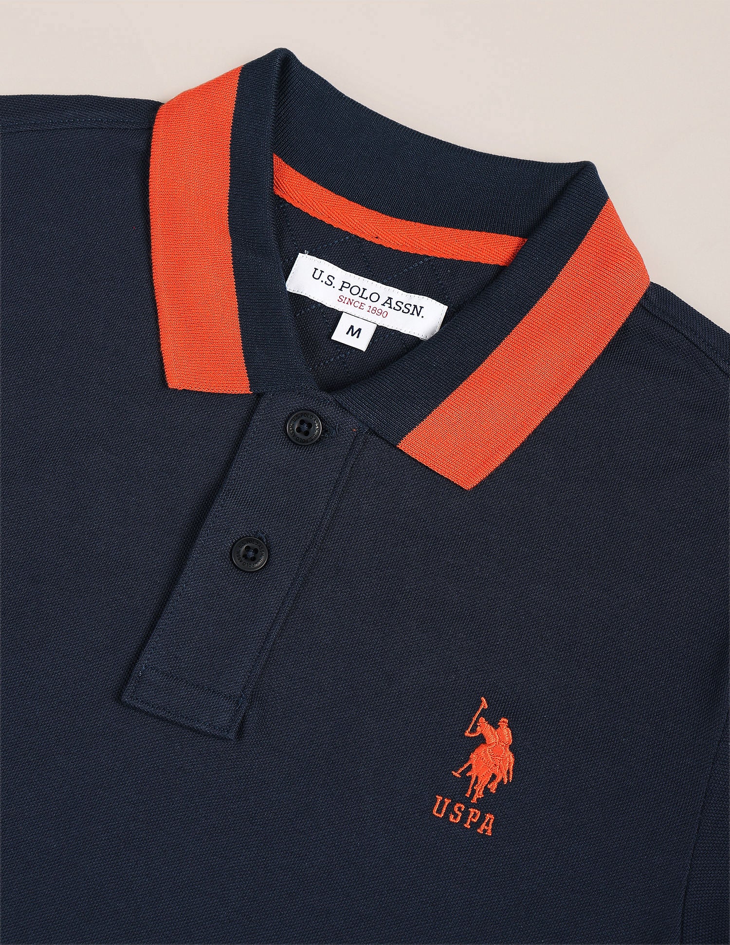 Solid Solid Polo Shirt Navy - U.S. Polo Assn. India | Large