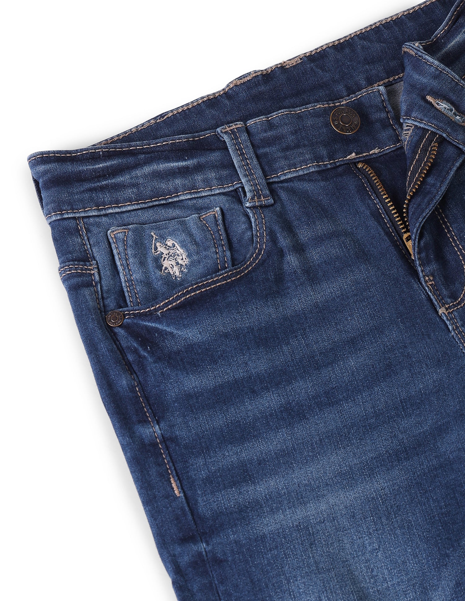 Boys Skinny Fit Blue Jeans Blue - U.S. POLO ASSN. | Large